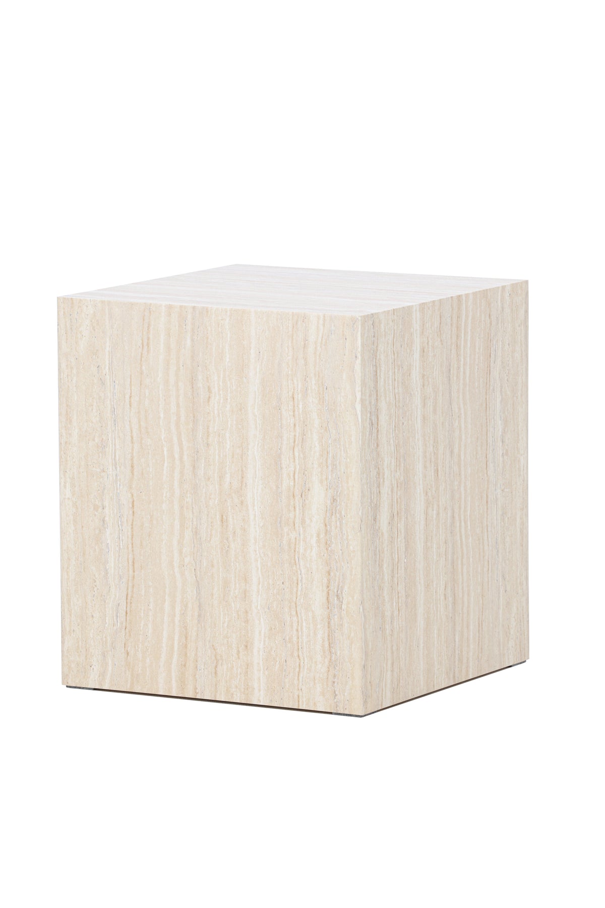 York Sofatisch von Venture Home, beiger Beistelltisch aus MDF mit quadratischer Tischplatte und schlichten Beinen im Steinlook