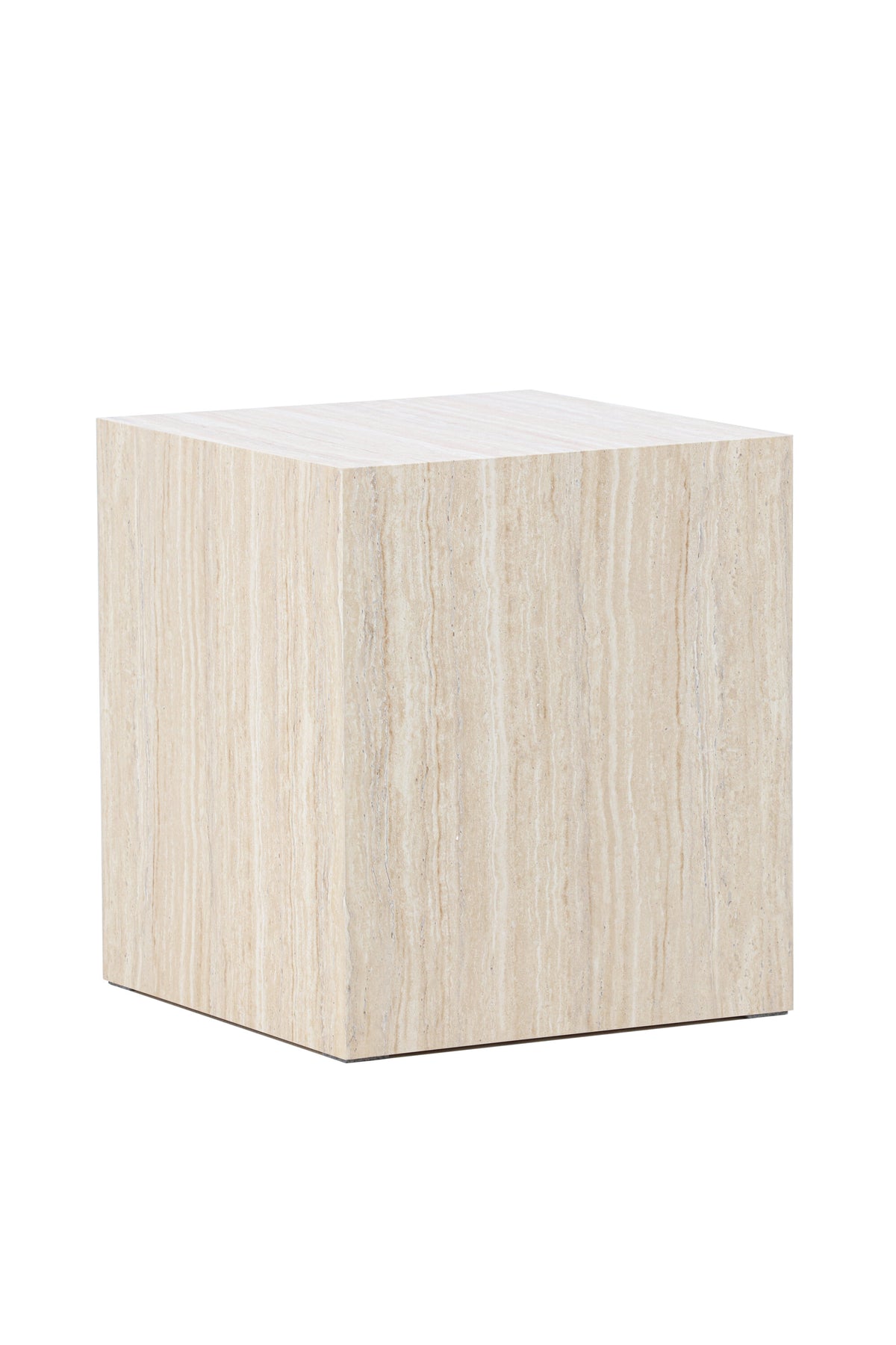 York Sofatisch von Venture Home, beiger Beistelltisch aus MDF mit quadratischer Tischplatte und schlichten Beinen im Steinlook