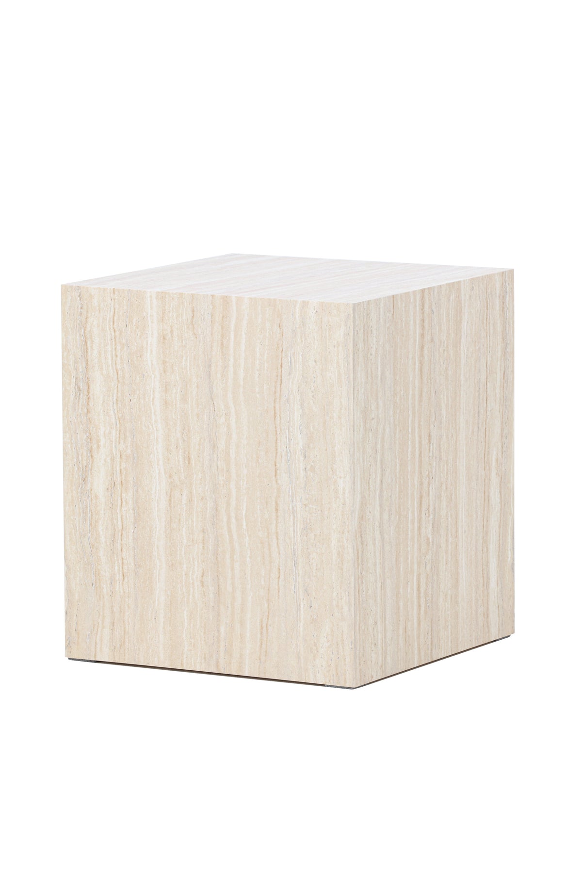 York Sofatisch von Venture Home, beiger Beistelltisch aus MDF mit quadratischer Tischplatte und schlichten Beinen im Steinlook