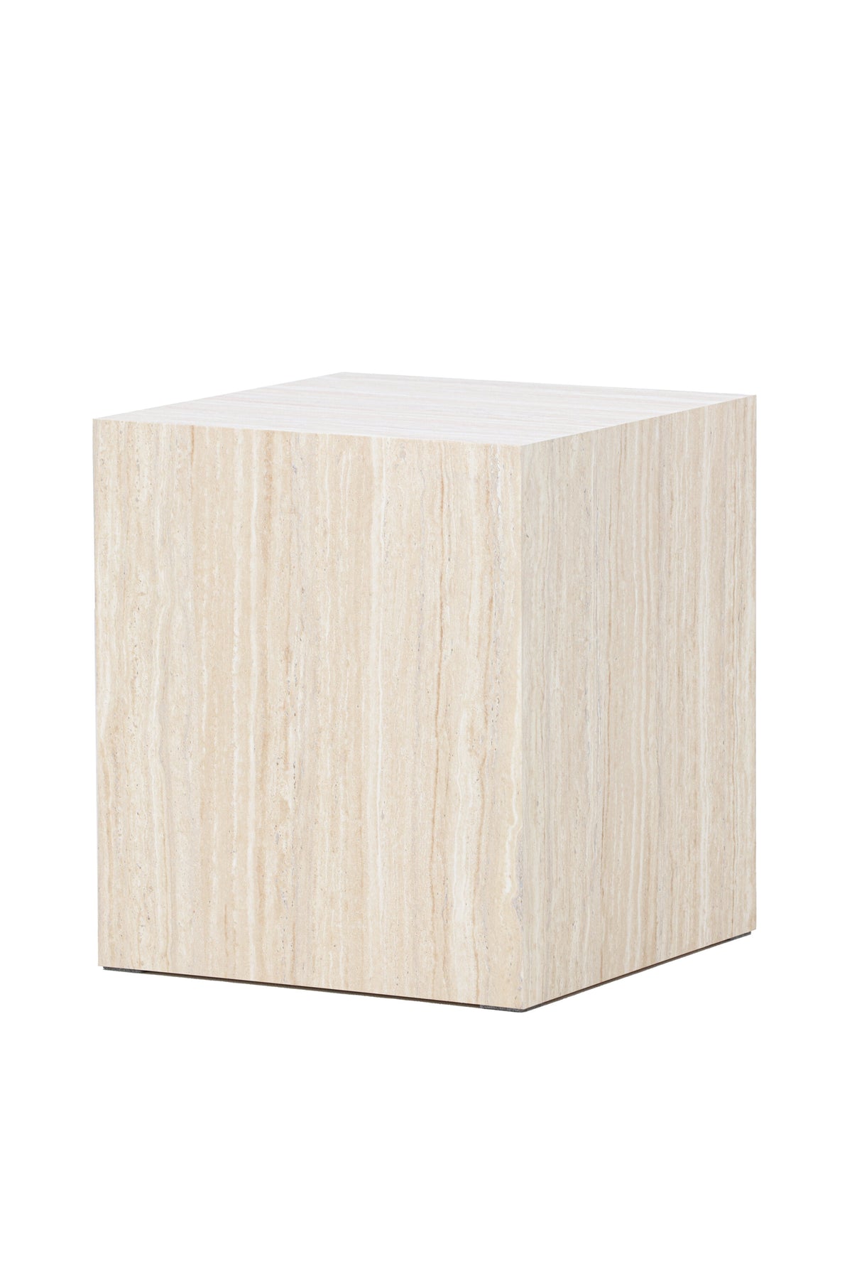 York Sofatisch von Venture Home, beiger Beistelltisch aus MDF mit quadratischer Tischplatte und schlichten Beinen im Steinlook