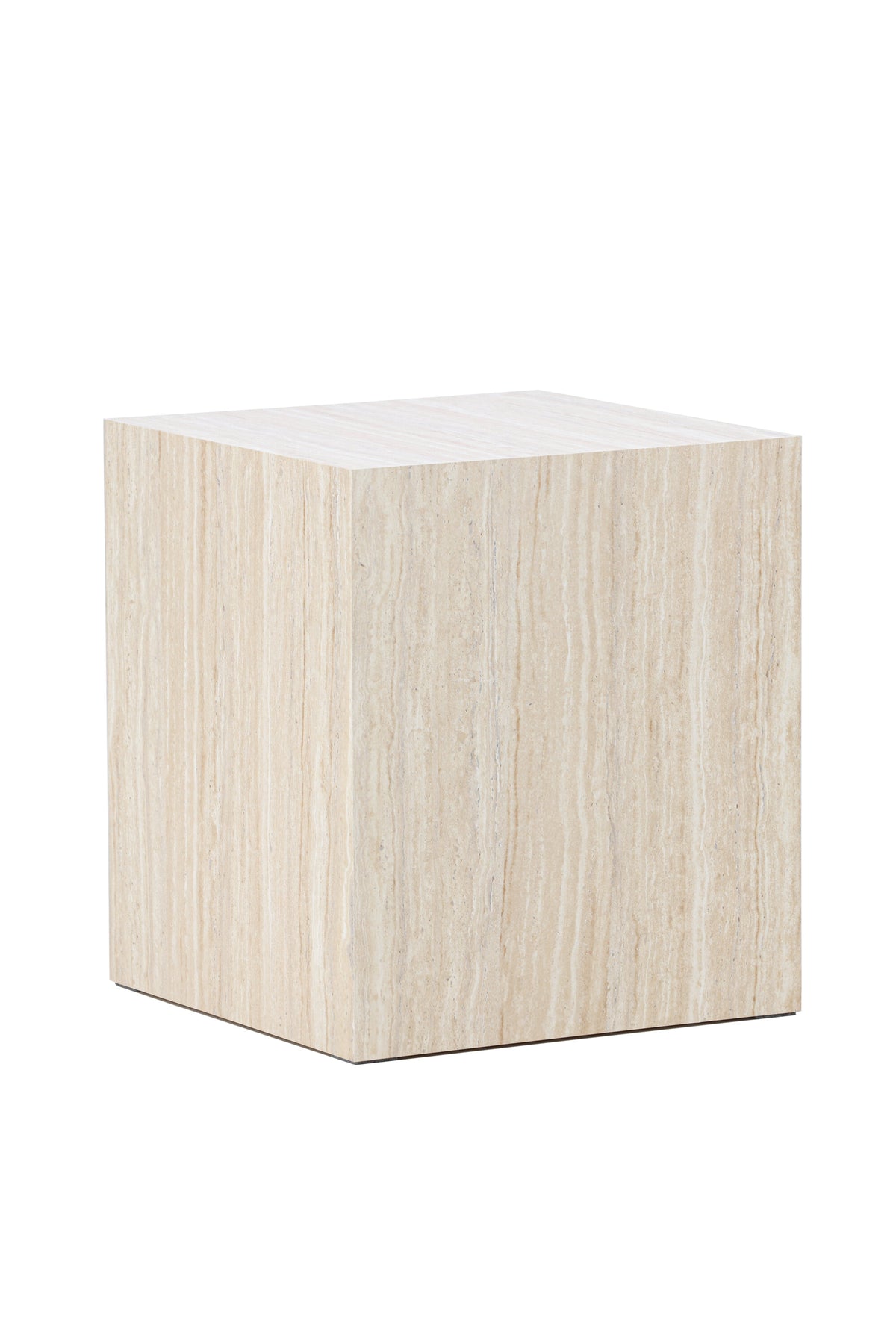York Sofatisch von Venture Home, beiger Beistelltisch aus MDF mit quadratischer Tischplatte und schlichten Beinen im Steinlook