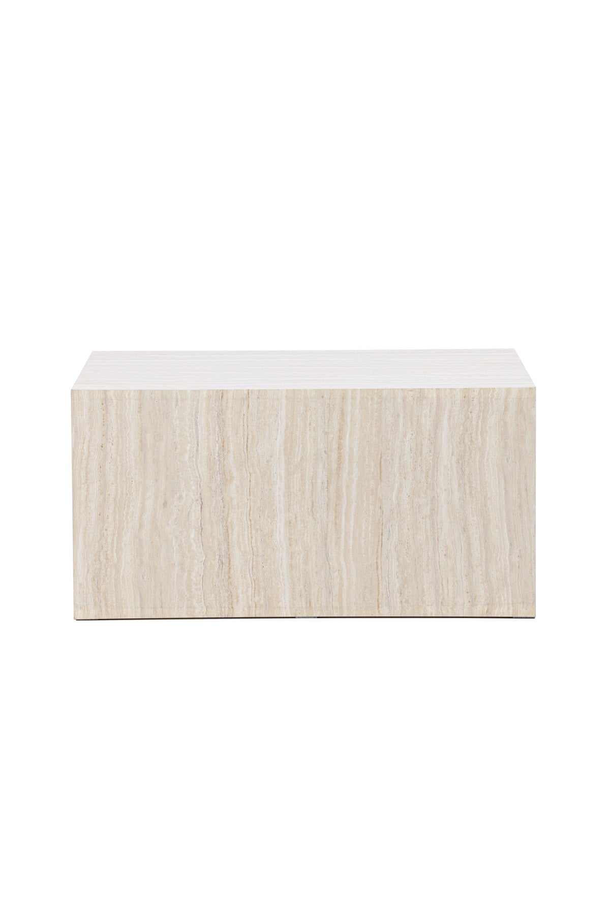 York Sofatisch von Venture Home, beiger Beistelltisch aus MDF mit quadratischer Tischplatte und schlichten Beinen im Steinlook