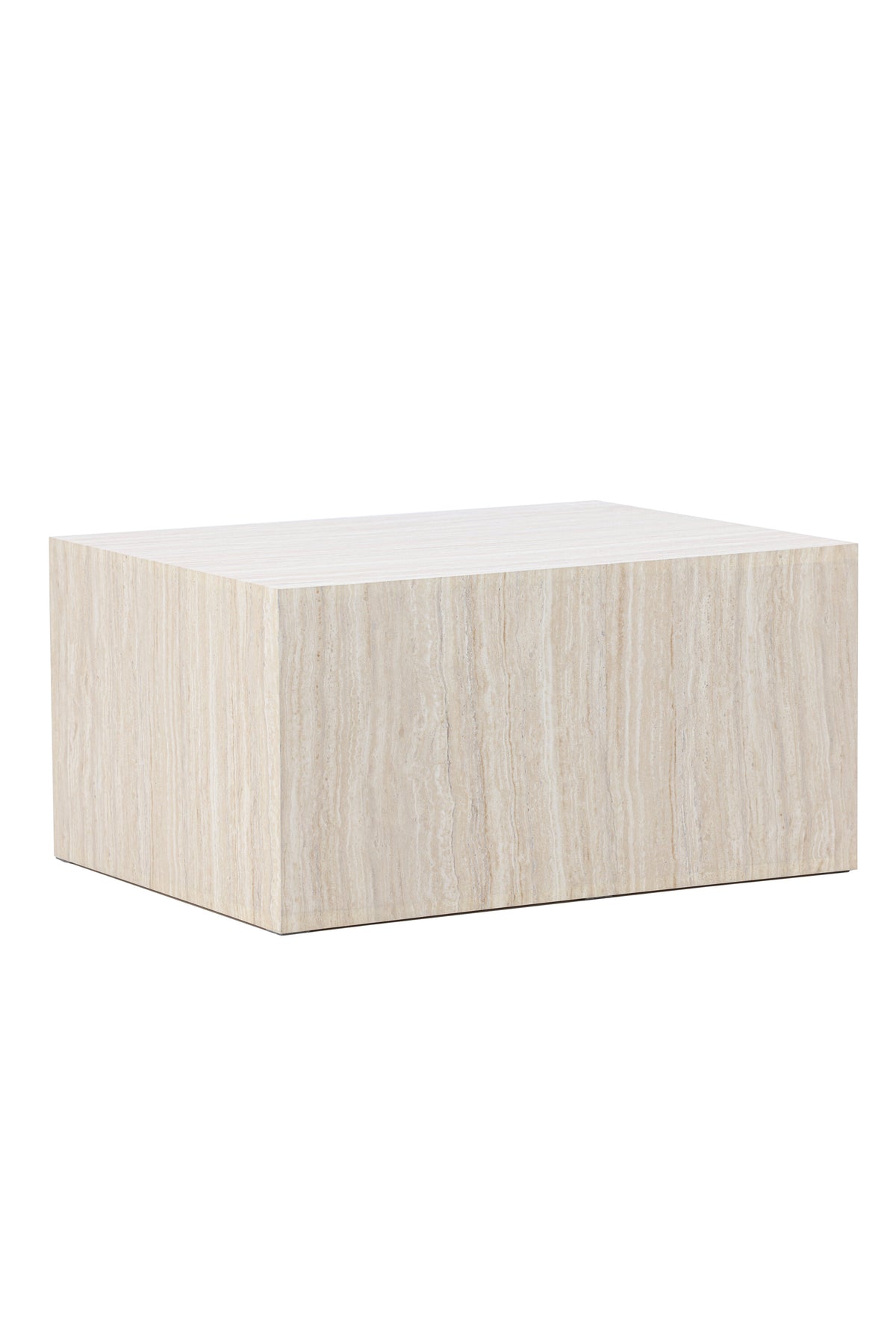 York Sofatisch von Venture Home, beiger Beistelltisch aus MDF mit quadratischer Tischplatte und schlichten Beinen im Steinlook