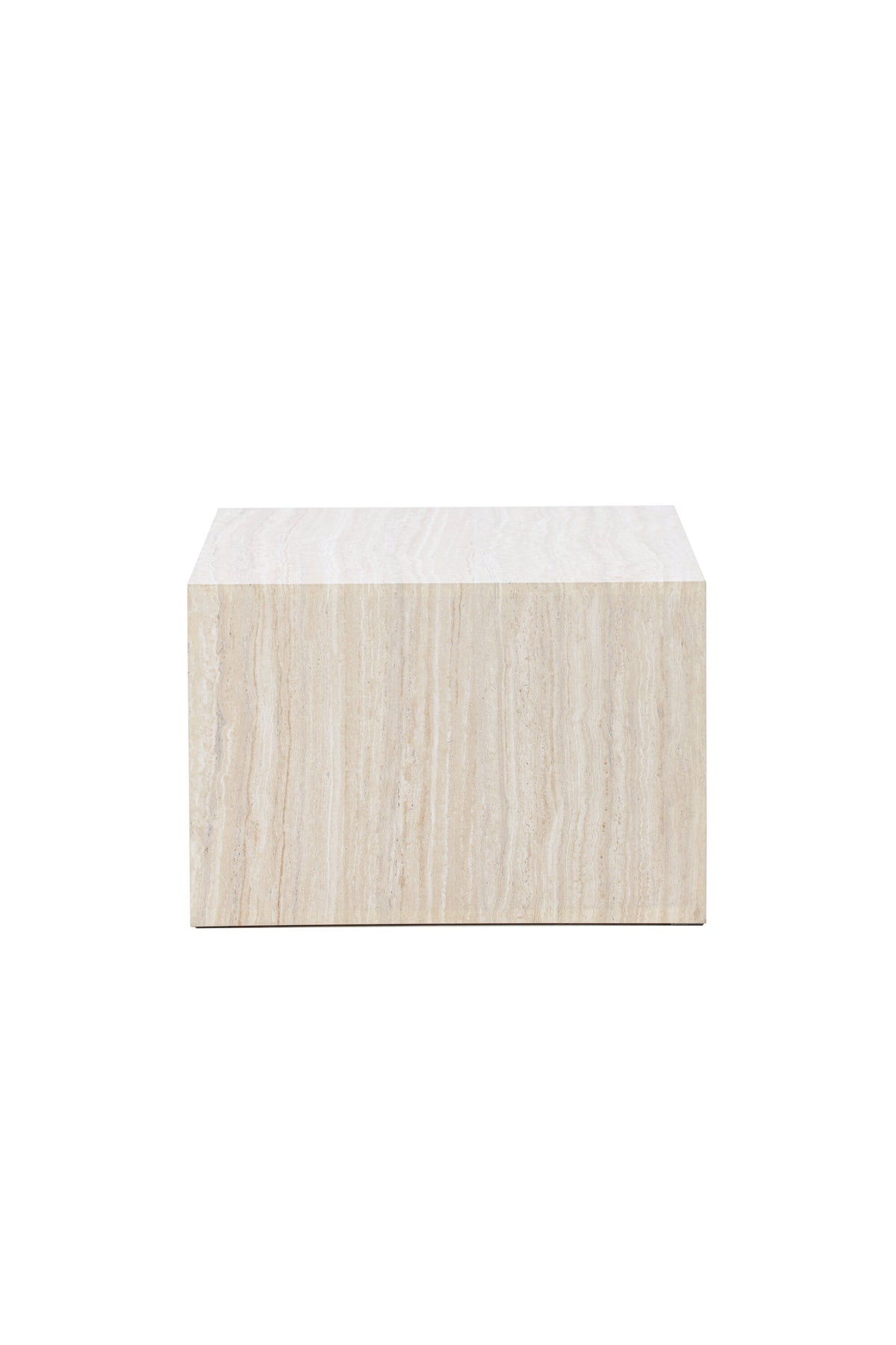York Sofatisch von Venture Home, beiger Beistelltisch aus MDF mit quadratischer Tischplatte und schlichten Beinen im Steinlook