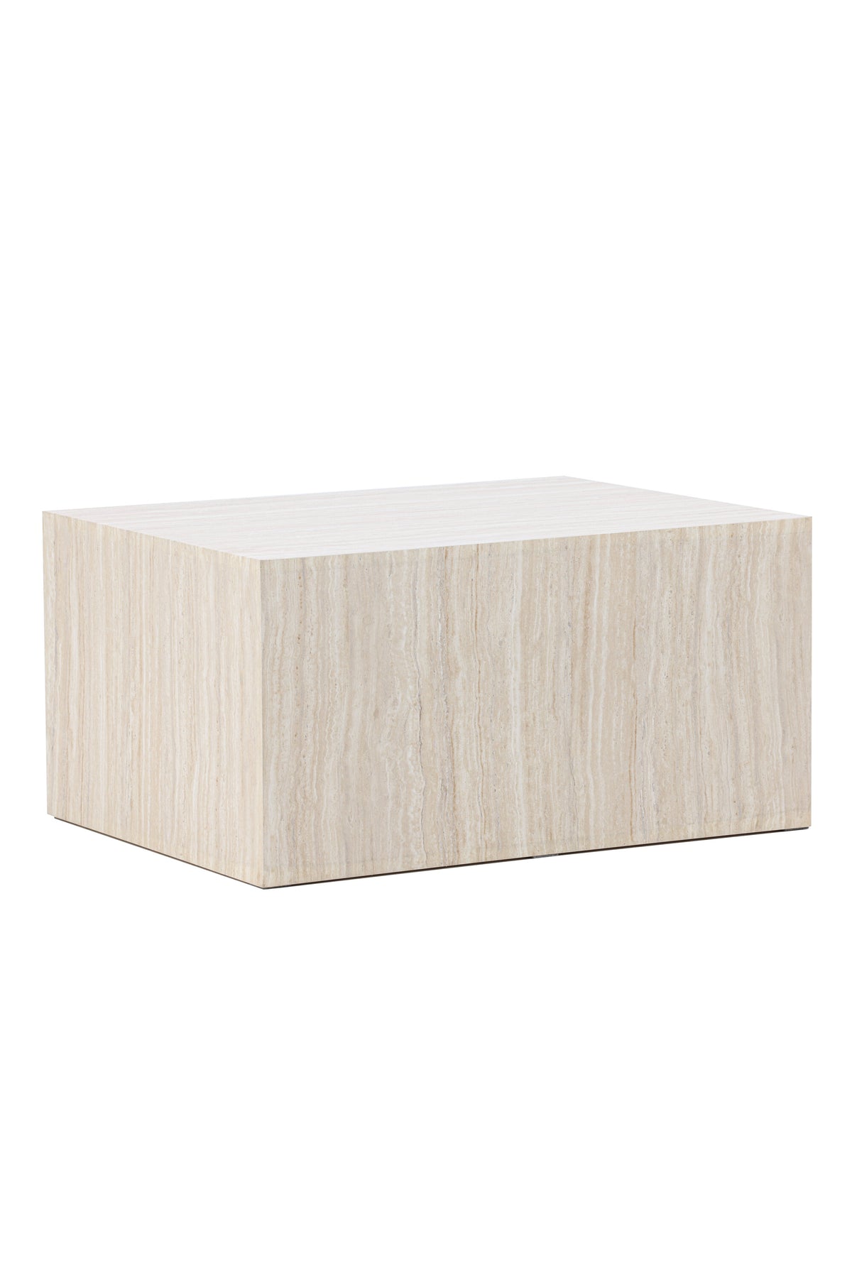 York Sofatisch von Venture Home, beiger Beistelltisch aus MDF mit quadratischer Tischplatte und schlichten Beinen im Steinlook