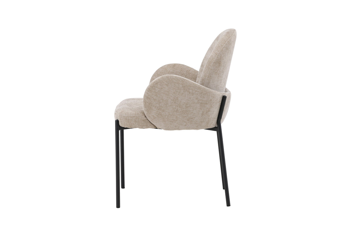 Blom Esszimmerstuhl in Beige präsentiert im Onlineshop von KAQTU Design AG. Stuhl mit Armlehne ist von Venture Home
