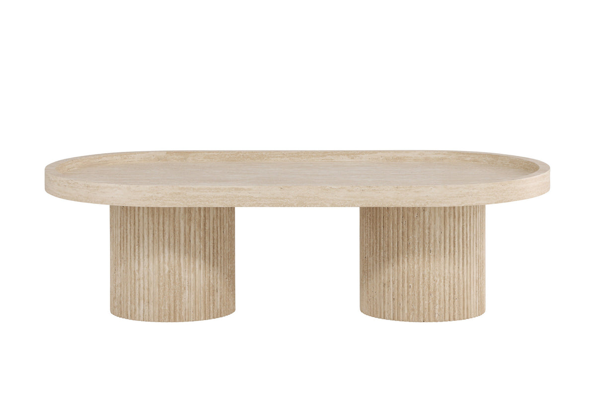 Krille Sofatisch in Beige präsentiert im Onlineshop von KAQTU Design AG. Beistelltisch ist von Venture Home