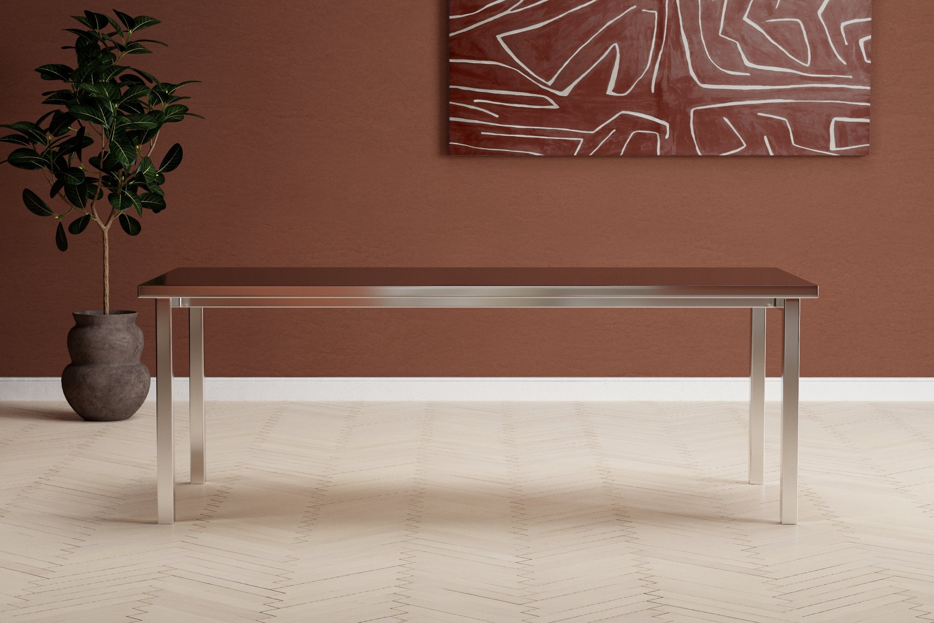 Cilo Rectangular Esstisch in Silber präsentiert im Onlineshop von KAQTU Design AG. Esstisch ist von Venture Home