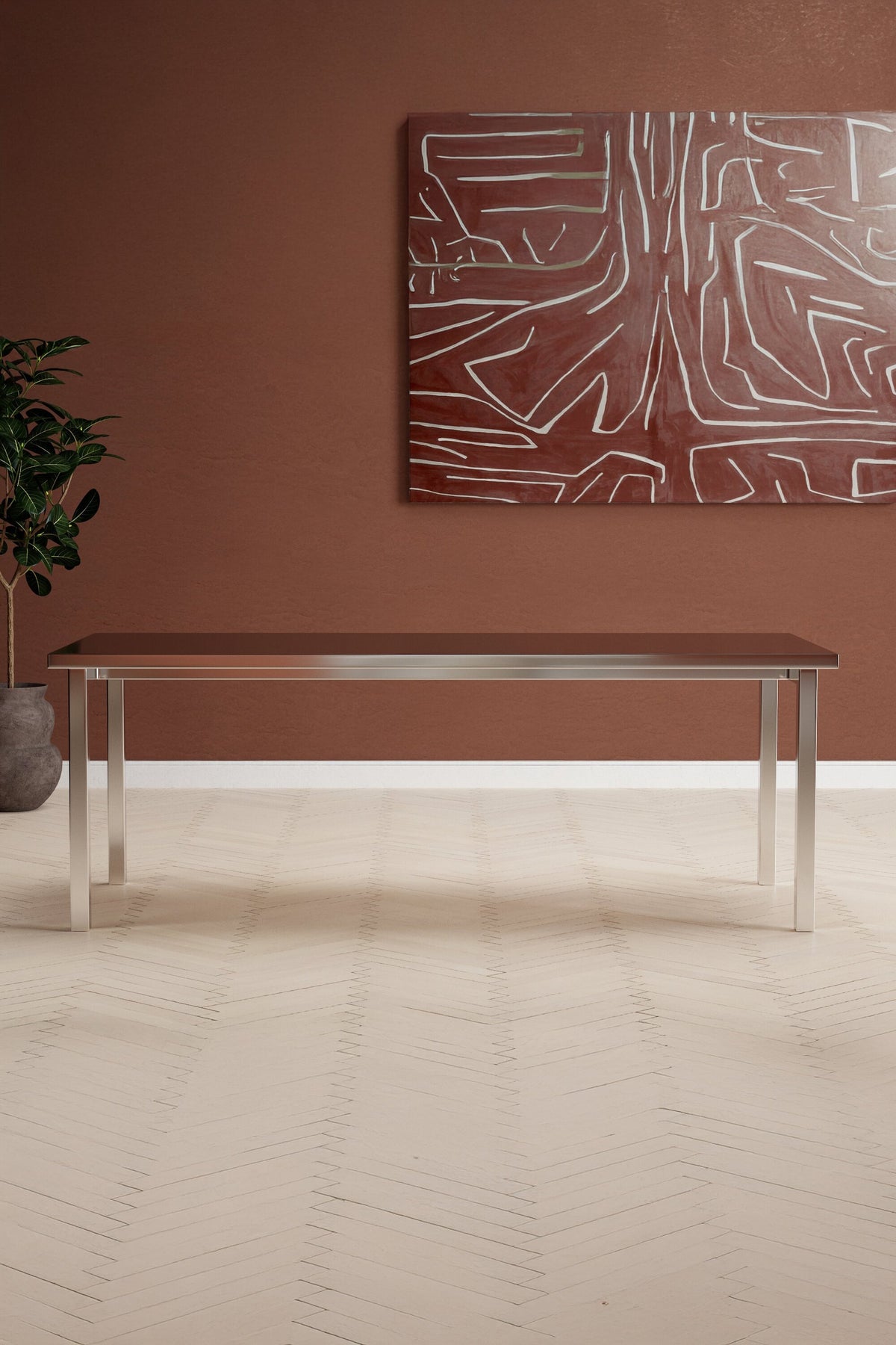 Cilo Rechteckiger Esstisch in Silber präsentiert im Onlineshop von KAQTU Design AG. Esstisch ist von Venture Home