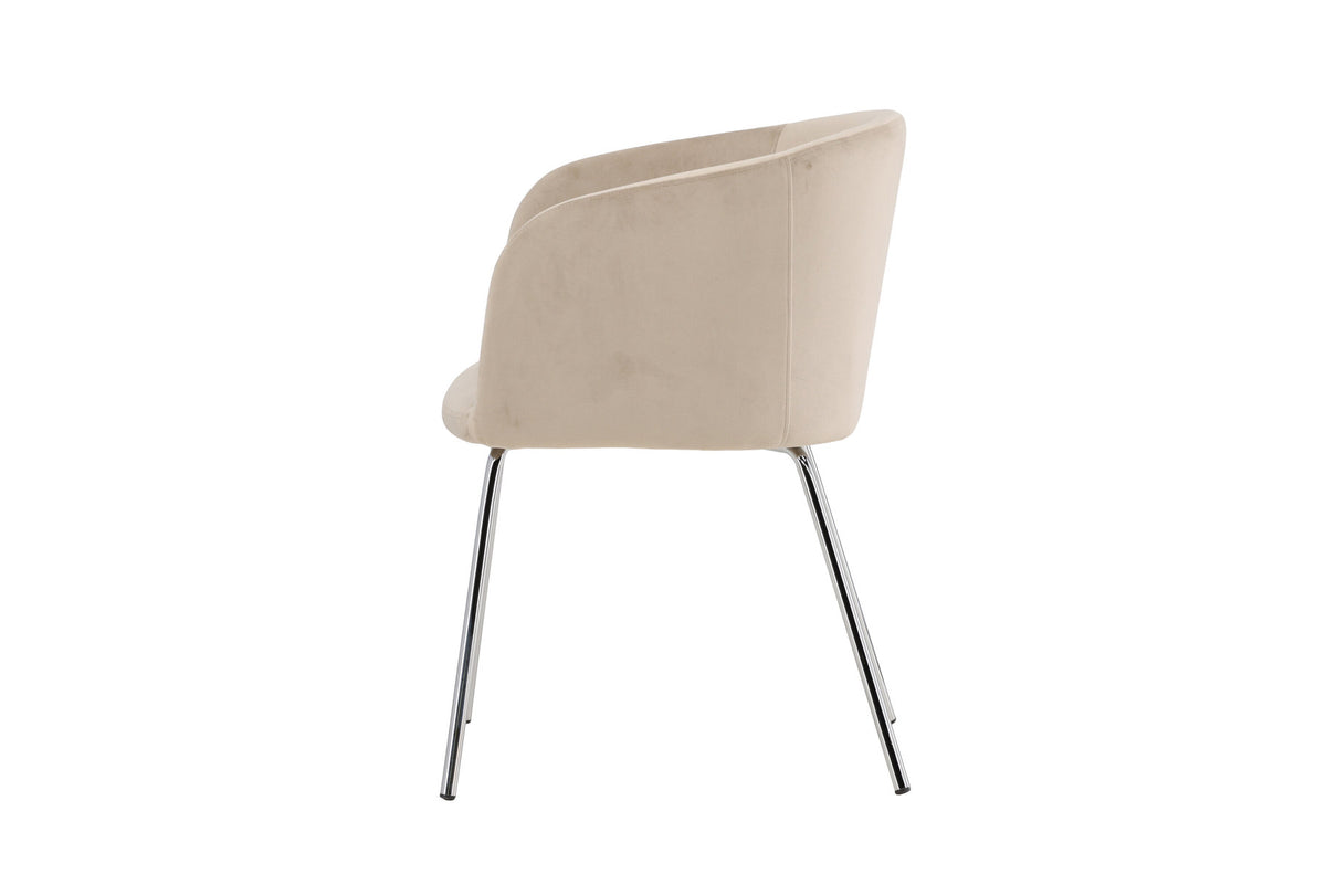 Berit Esszimmerstuhl von Venture Home mit braunem Polyester-Cord-Sitz, schwarzen Stahlbeinen und Armlehnen, modernes schlichtes Design