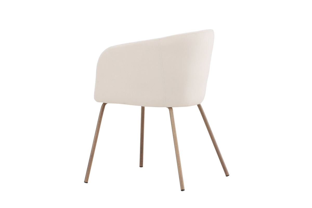 Berit Esszimmerstuhl von Venture Home mit braunem Polyester-Cord-Sitz, schwarzen Stahlbeinen und Armlehnen, modernes schlichtes Design
