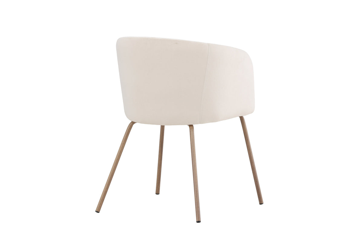 Berit Esszimmerstuhl von Venture Home mit braunem Polyester-Cord-Sitz, schwarzen Stahlbeinen und Armlehnen, modernes schlichtes Design