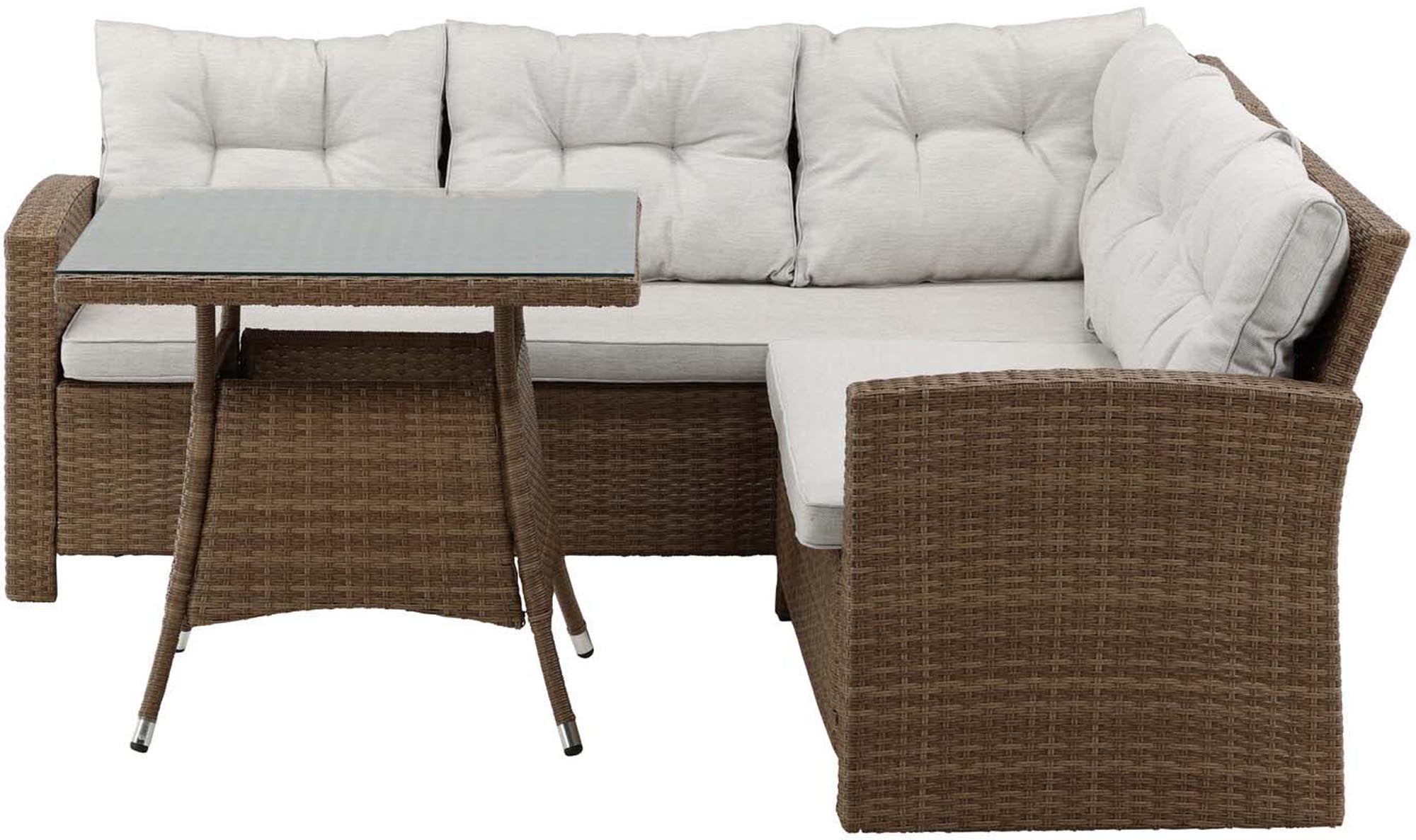 Entspannen Sie stilvoll im Freien mit dem Watford Ecksofa Outdoorset 80cm von Venture Home – ideal für gesellige Momente und wetterbeständig.