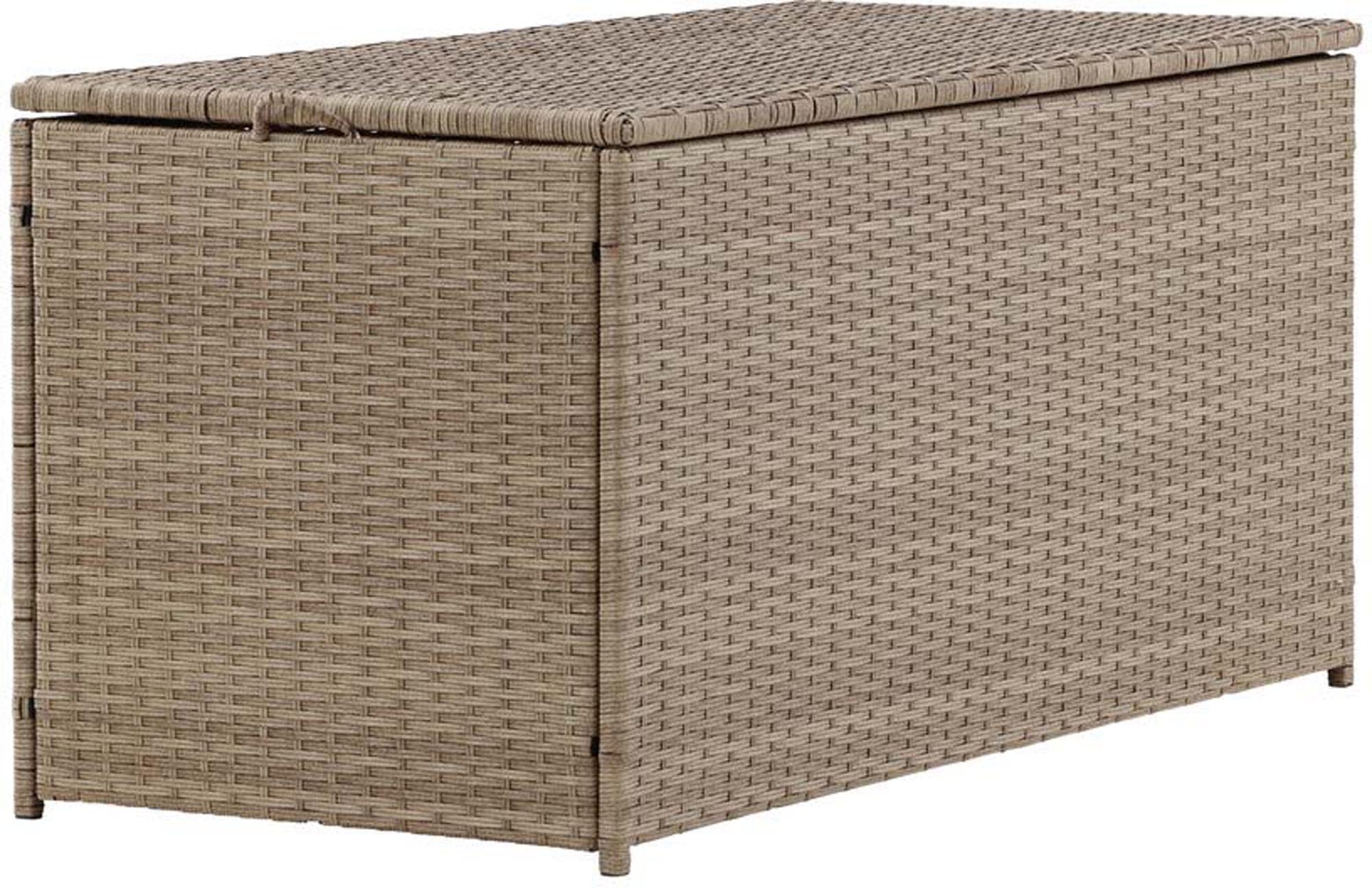 Stilvolle Londoner Kissenbox von Venture Home: Robuste, wetterfeste Aufbewahrungslösung für Kissen und Gartenutensilien, ideal für Terrasse und Garten.