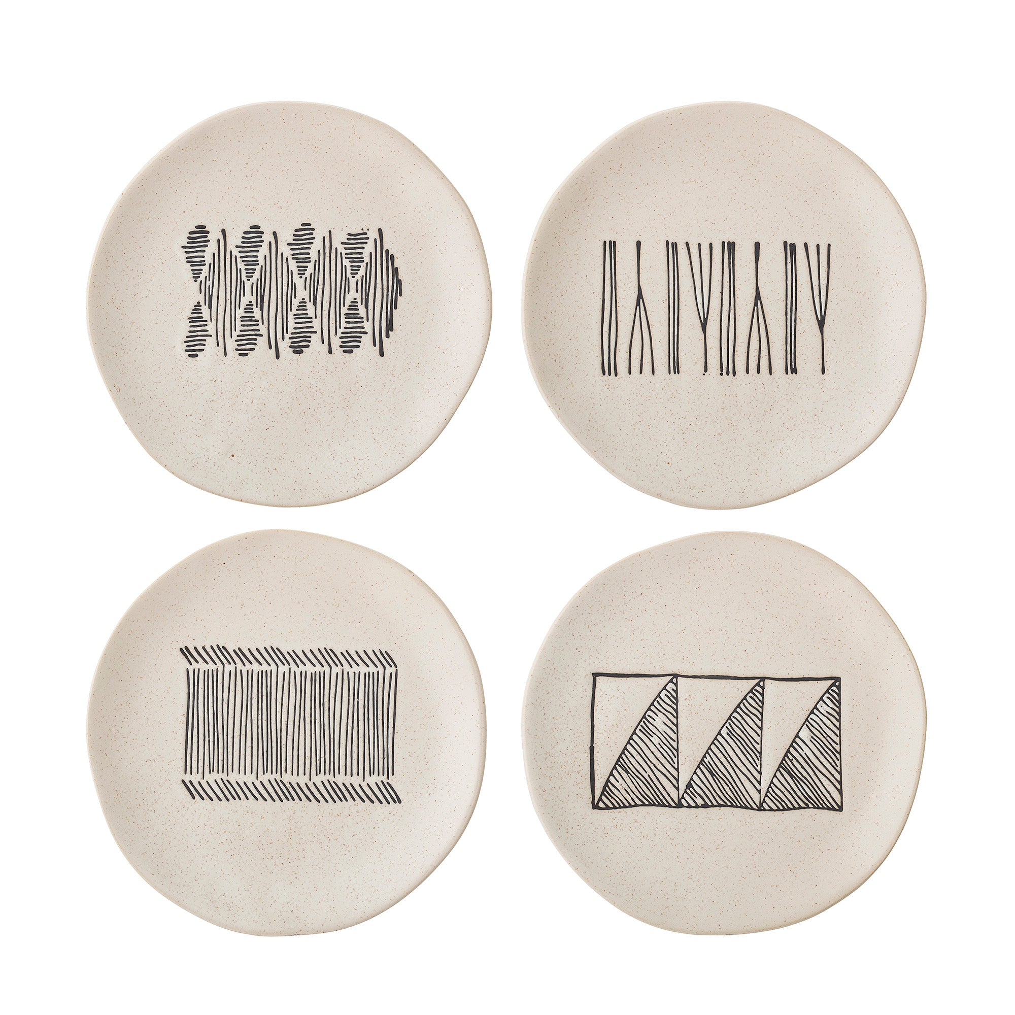 Elegante Eliana Teller in Schwarz aus Steingut von Bloomingville. Robust, spülmaschinenfest und ideal für jeden Anlass. Perfekte Kombination für stilvolle Tischarrangements.