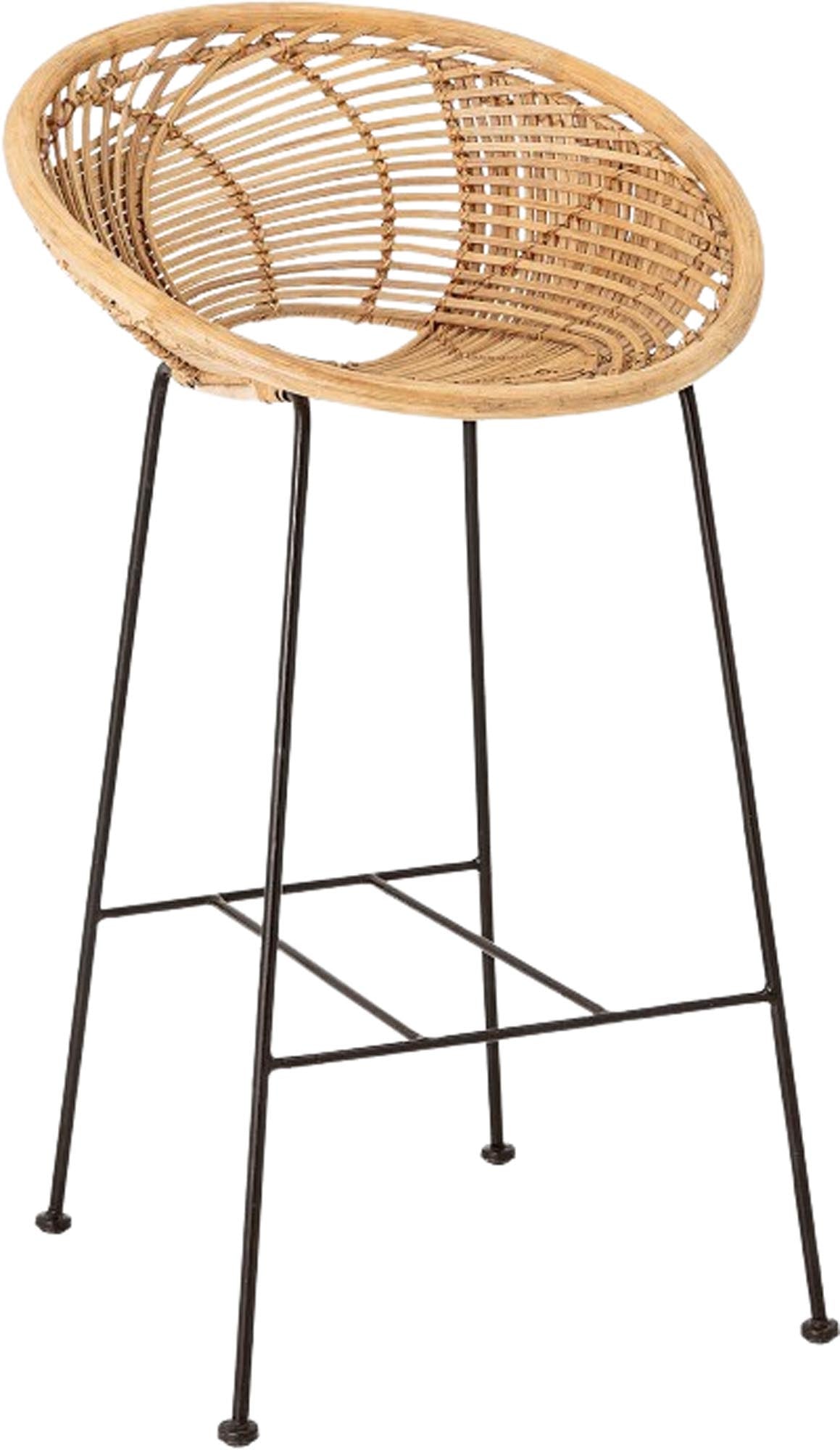 Stilvoller Barstuhl aus natürlichem Rattan, Yonne von Bloomingville, perfekt für moderne und gemütliche Wohnbereiche.