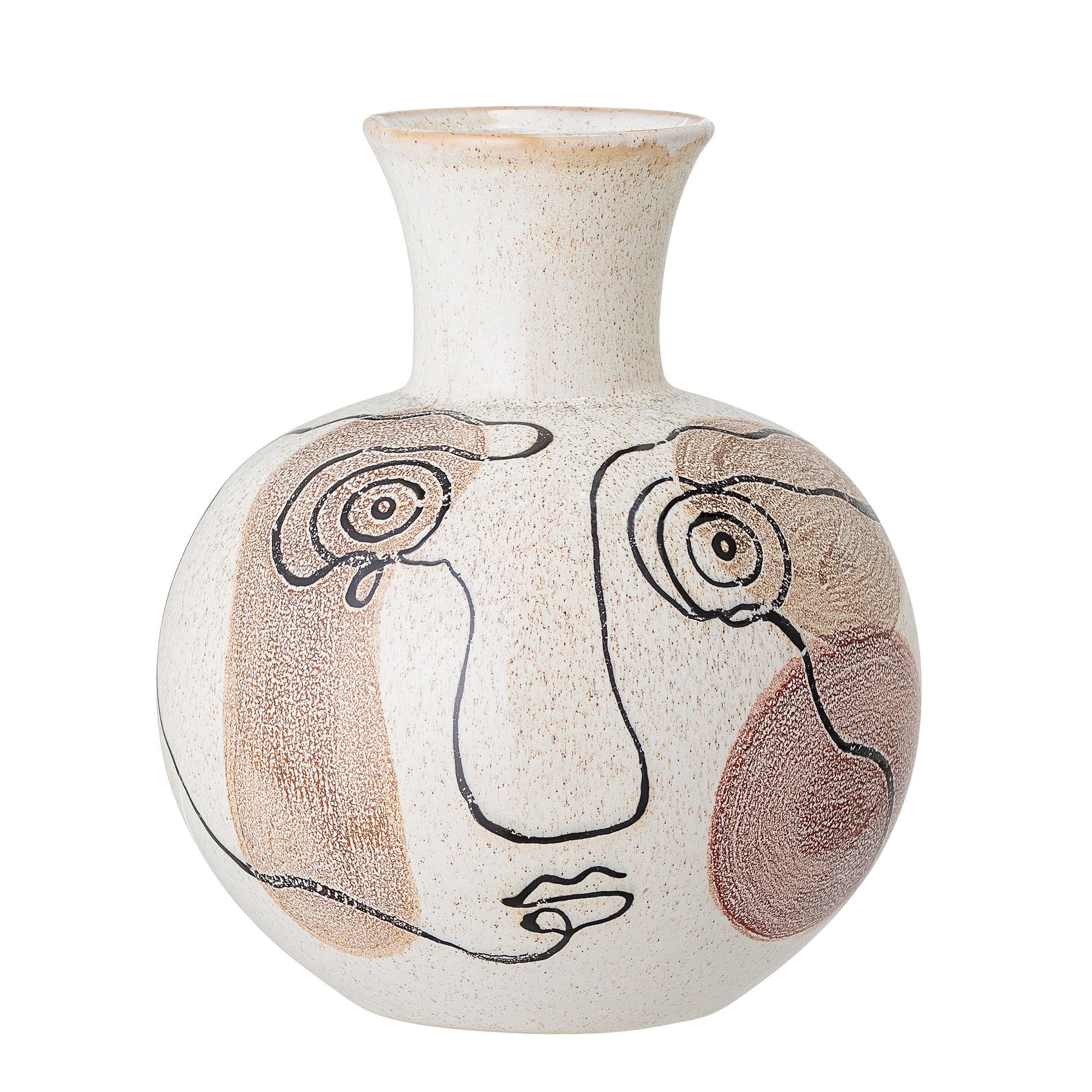 Die handbemalte Irini Vase aus weissem Steingut von Bloomingville vereint skandinavisches Design mit zeitloser Eleganz.