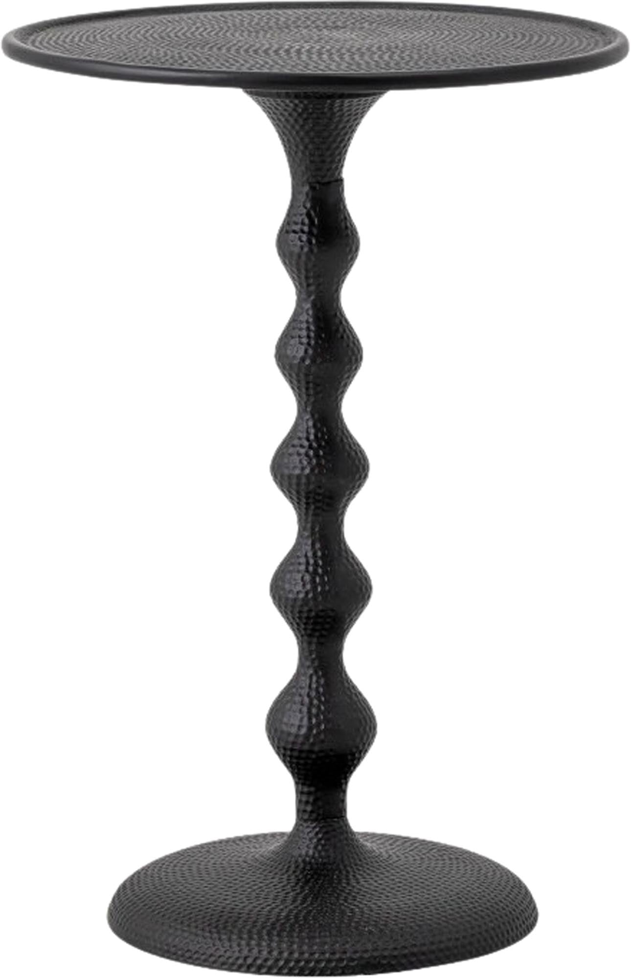 Entdecken Sie den Anka Beistelltisch von Bloomingville: elegantes, schwarzes Aluminium, vielseitig einsetzbar für Wohnzimmer, Schlafzimmer und Terrasse.