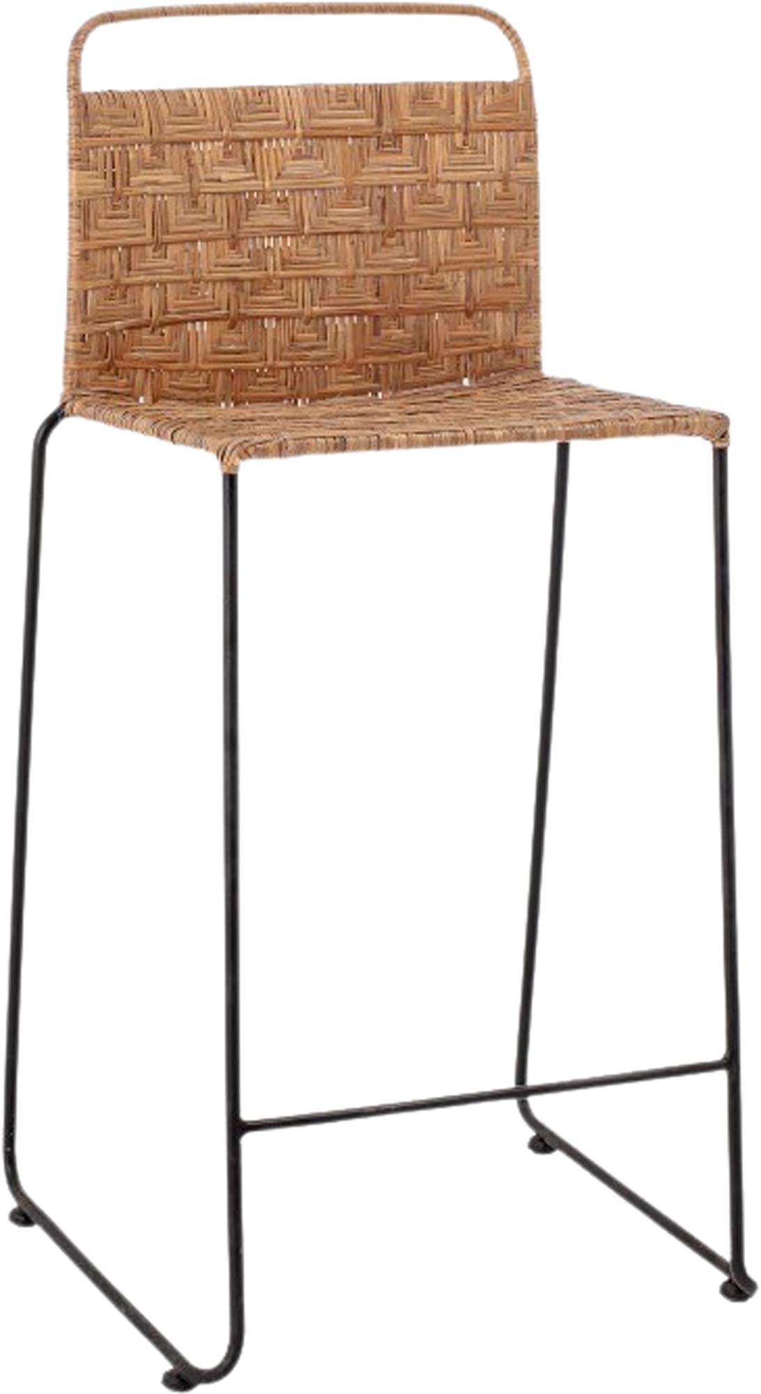Barhocker Gunnel von Bloomingville aus natürlichem Rattan, stilvoll und bequem, perfekt für moderne und gemütliche Wohnräume.