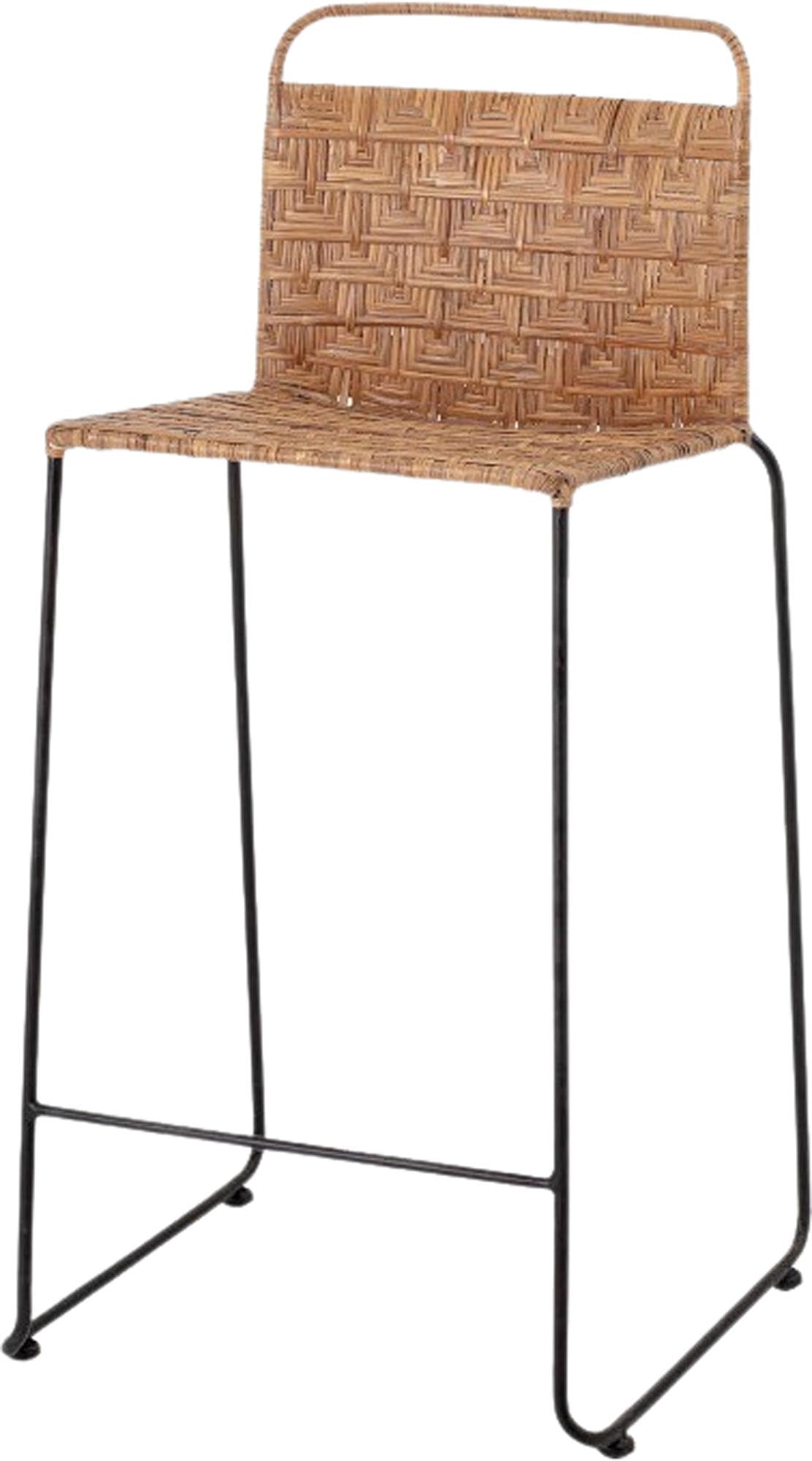 Der Gunnel Barstuhl von Bloomingville aus natürlichem Rattan bietet stilvolle Eleganz und Komfort für moderne Wohnräume.