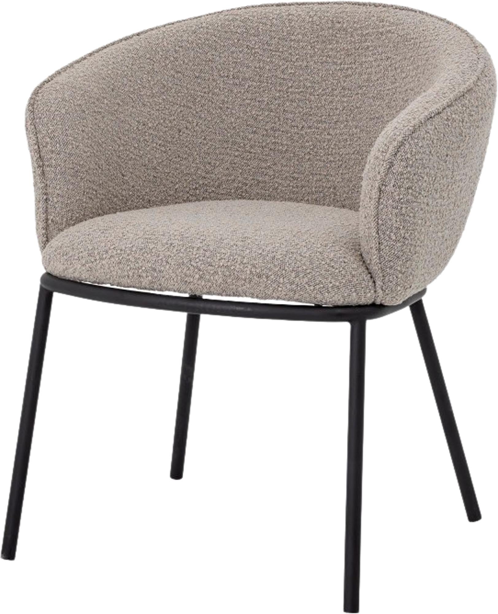 Eleganter Esszimmerstuhl Cortone in Grau von Bloomingville, aus hochwertigem Polyester, perfekt für moderne Wohnräume.