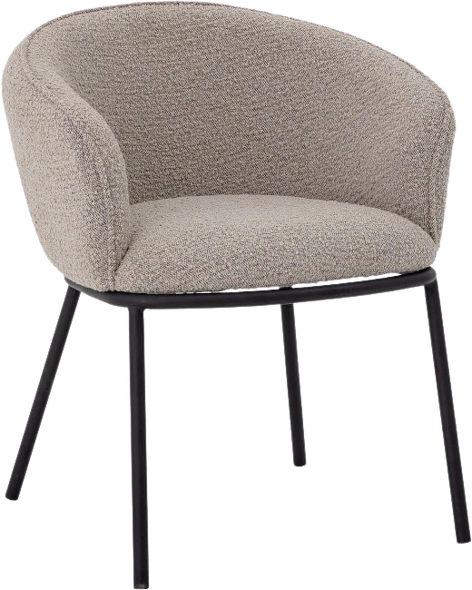 Moderner Esszimmerstuhl Cortone in Grau von Bloomingville, gefertigt aus Polyester, ideal für stilvolle und zeitgemässe Einrichtungen.