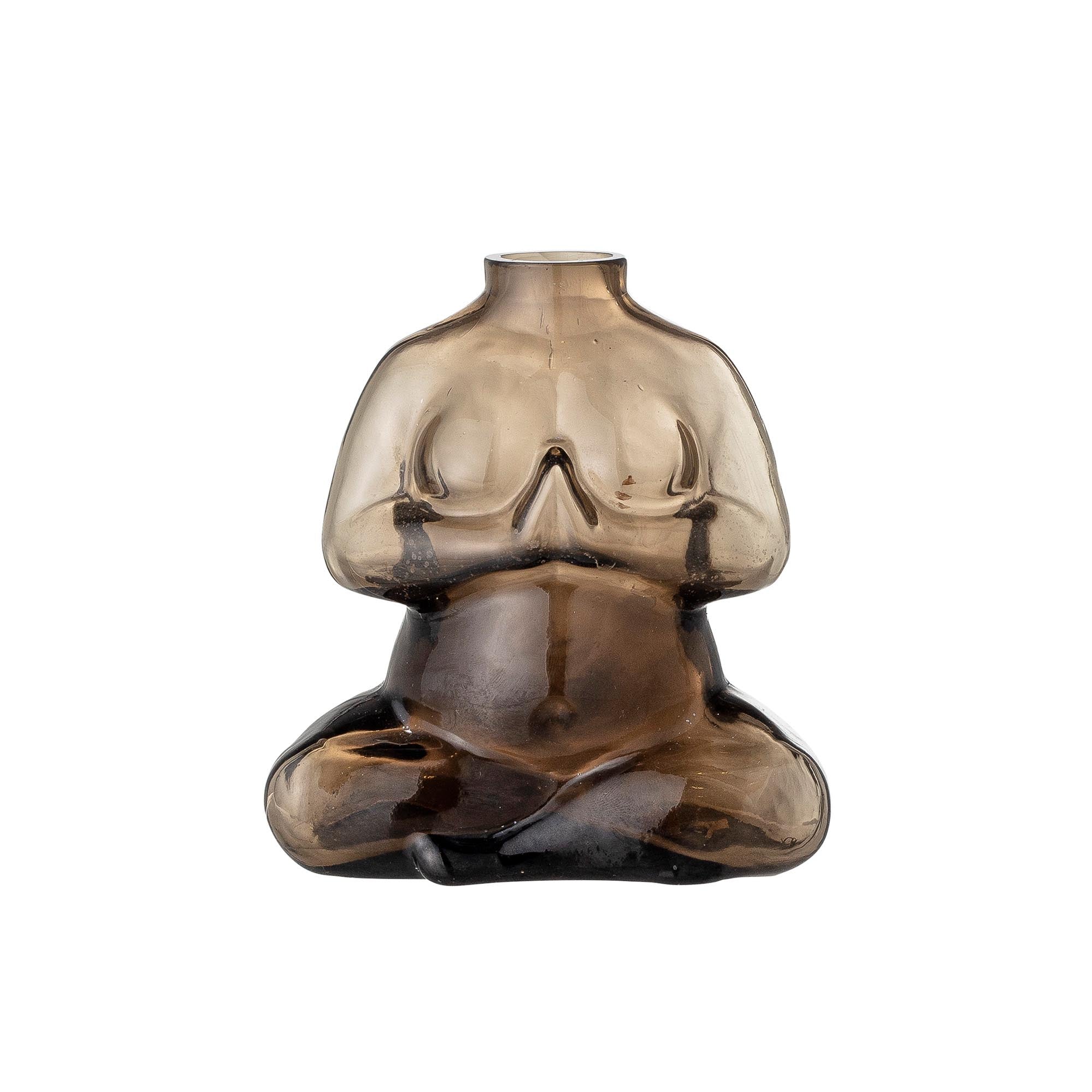 Elze Vase, Braun, Glas in Brown präsentiert im Onlineshop von KAQTU Design AG. Vase ist von Bloomingville