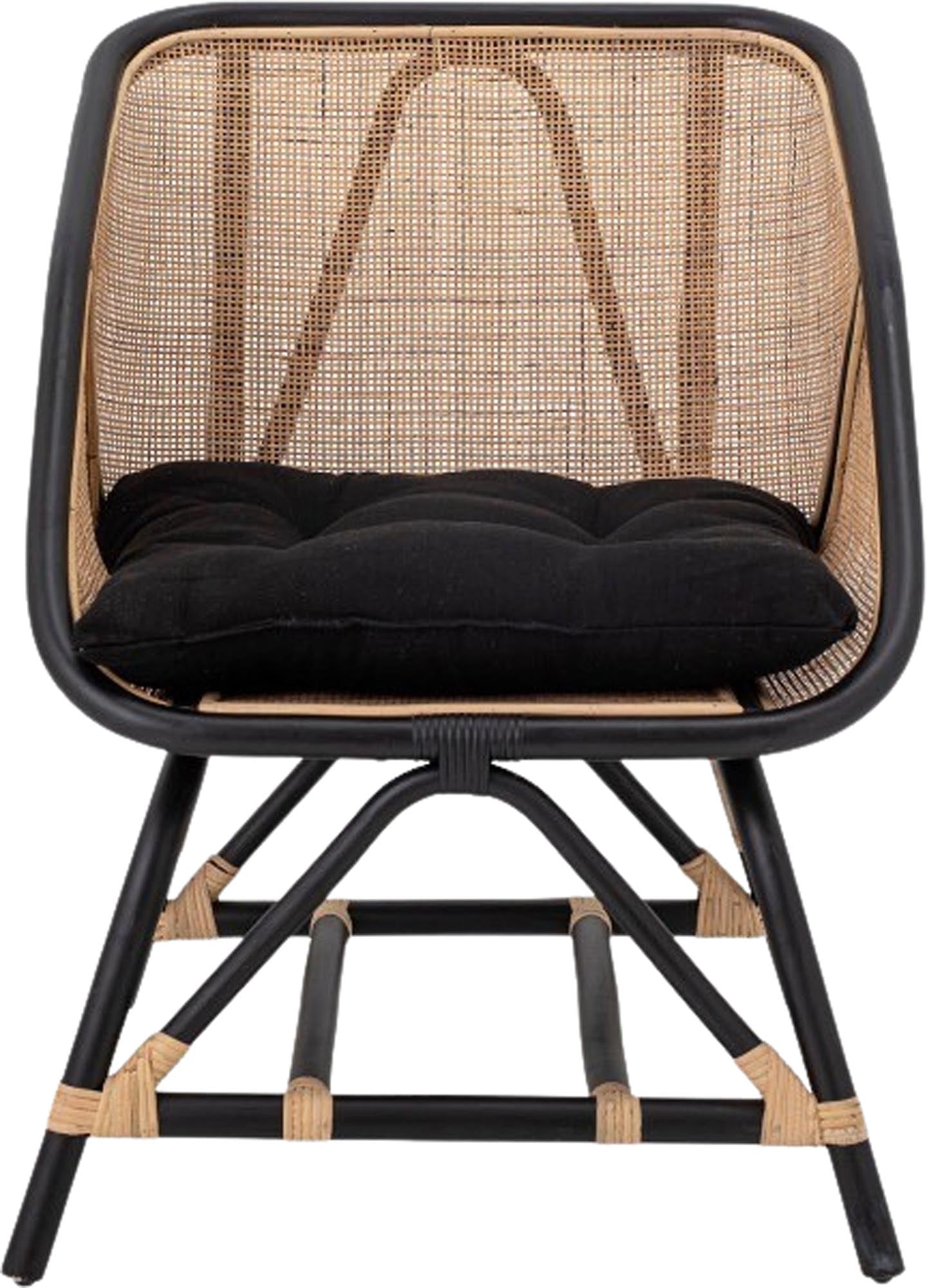 Eleganter Loue Loungesessel aus schwarzem Rattan von Bloomingville – stilvoll, robust und ideal für drinnen und draussen.