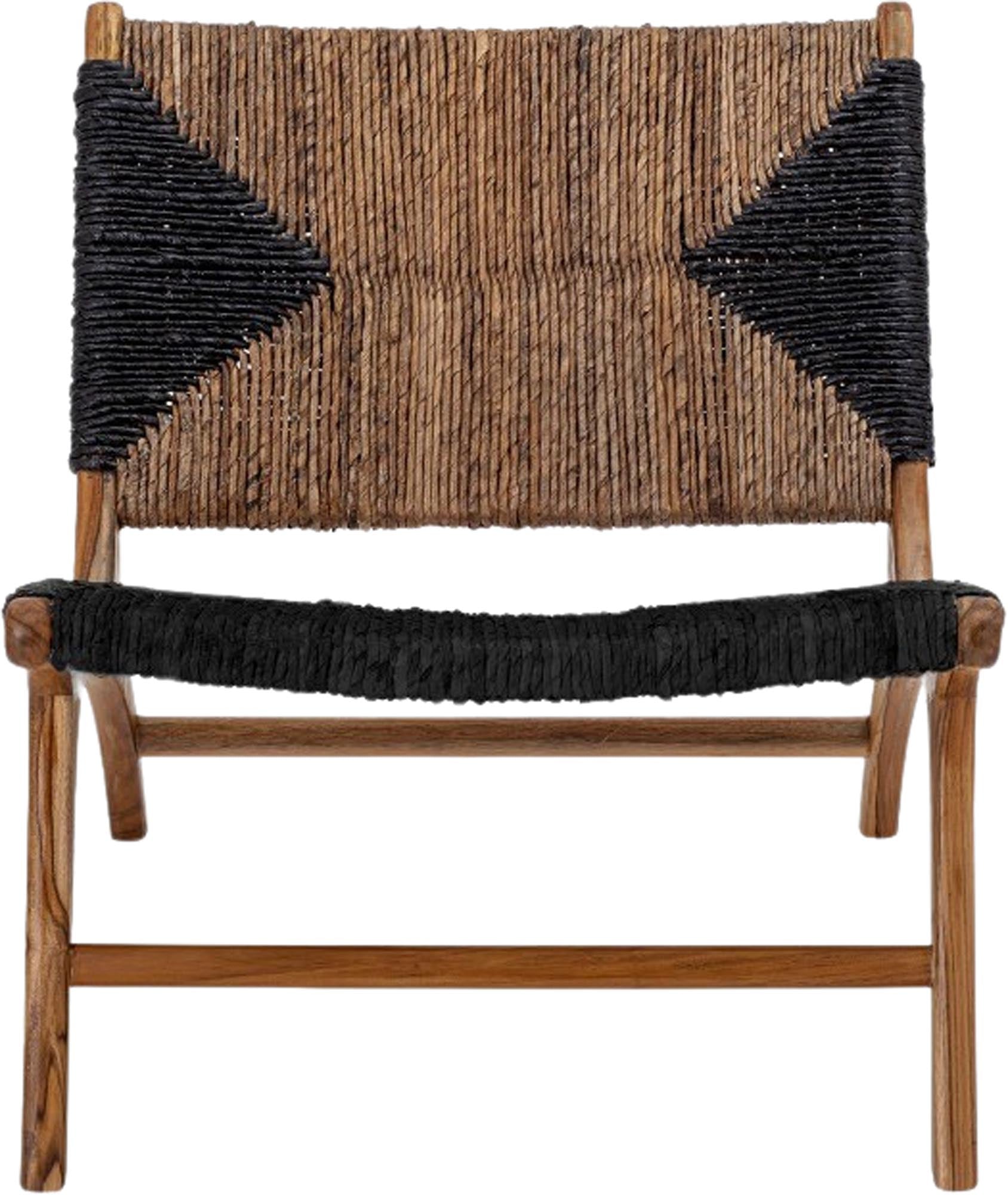 Stilvoller Grant Loungesessel aus schwarzem Teakholz von Creative Collection, perfekt für moderne Wohnräume und elegantes Ambiente.