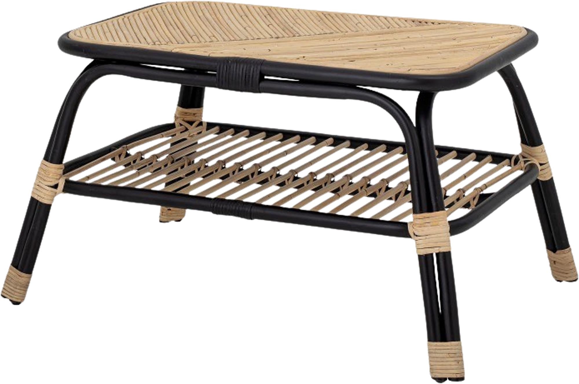 Eleganter Loue Beistelltisch von Bloomingville aus schwarzem Rattan, ideal für stilvolle und praktische Einrichtung.