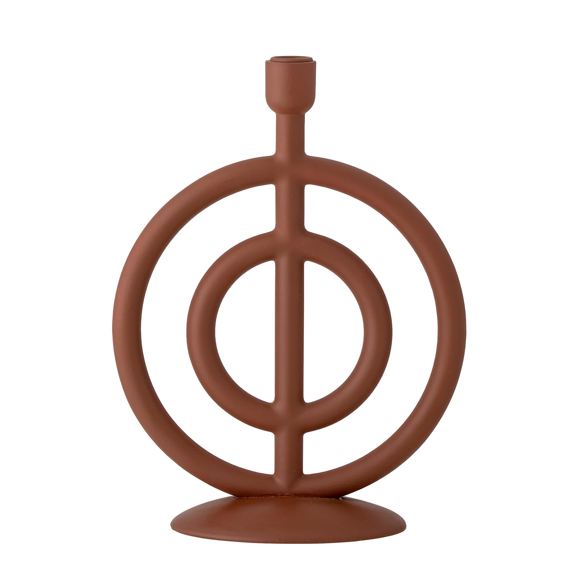 Der Flikka Kerzenständer von Bloomingville, aus braunem Polyresin, besticht durch sein einzigartiges Design und seine warme Ausstrahlung.