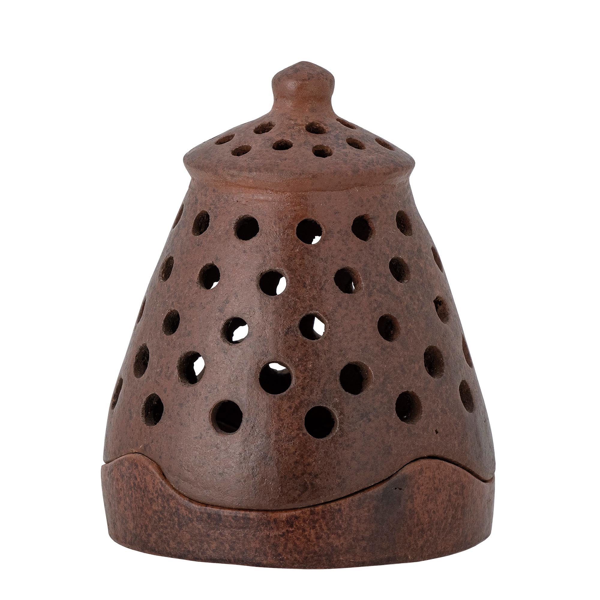 Eleganter Norra Teelichthalter aus brauner Terrakotta von Creative.