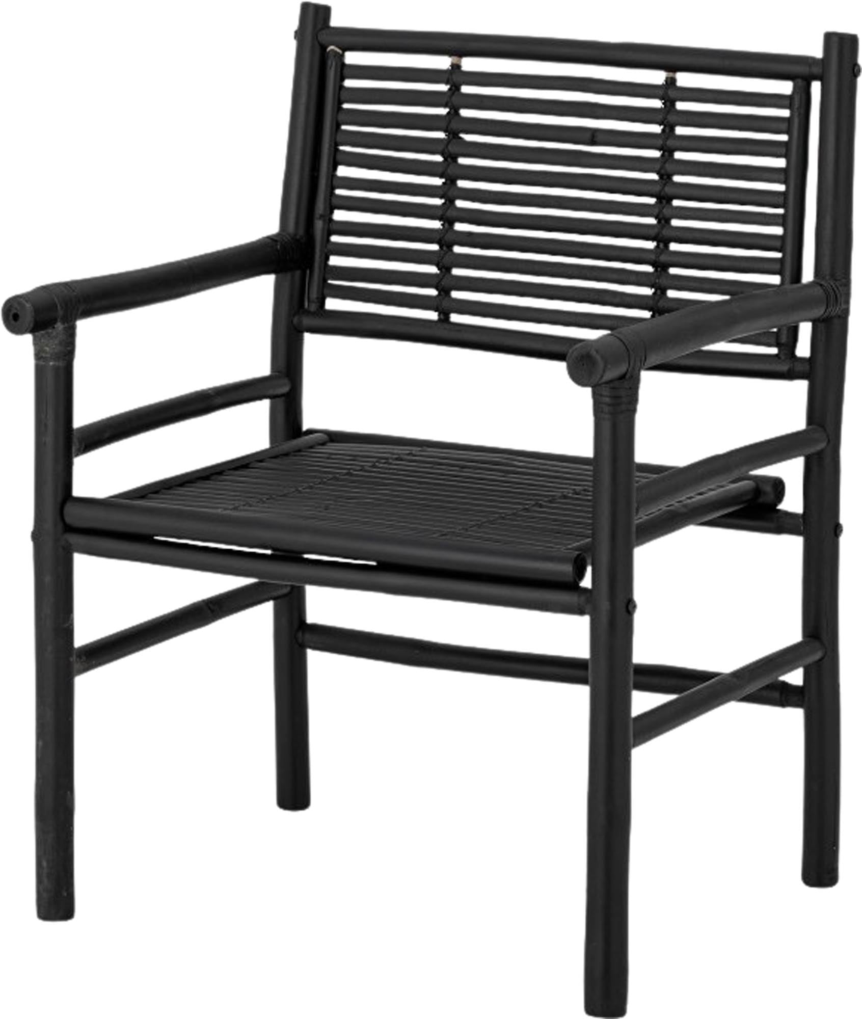 Eleganter Loungesessel Coen aus schwarzem Bambus von Bloomingville, ideal für stilvolle und umweltbewusste Einrichtung.