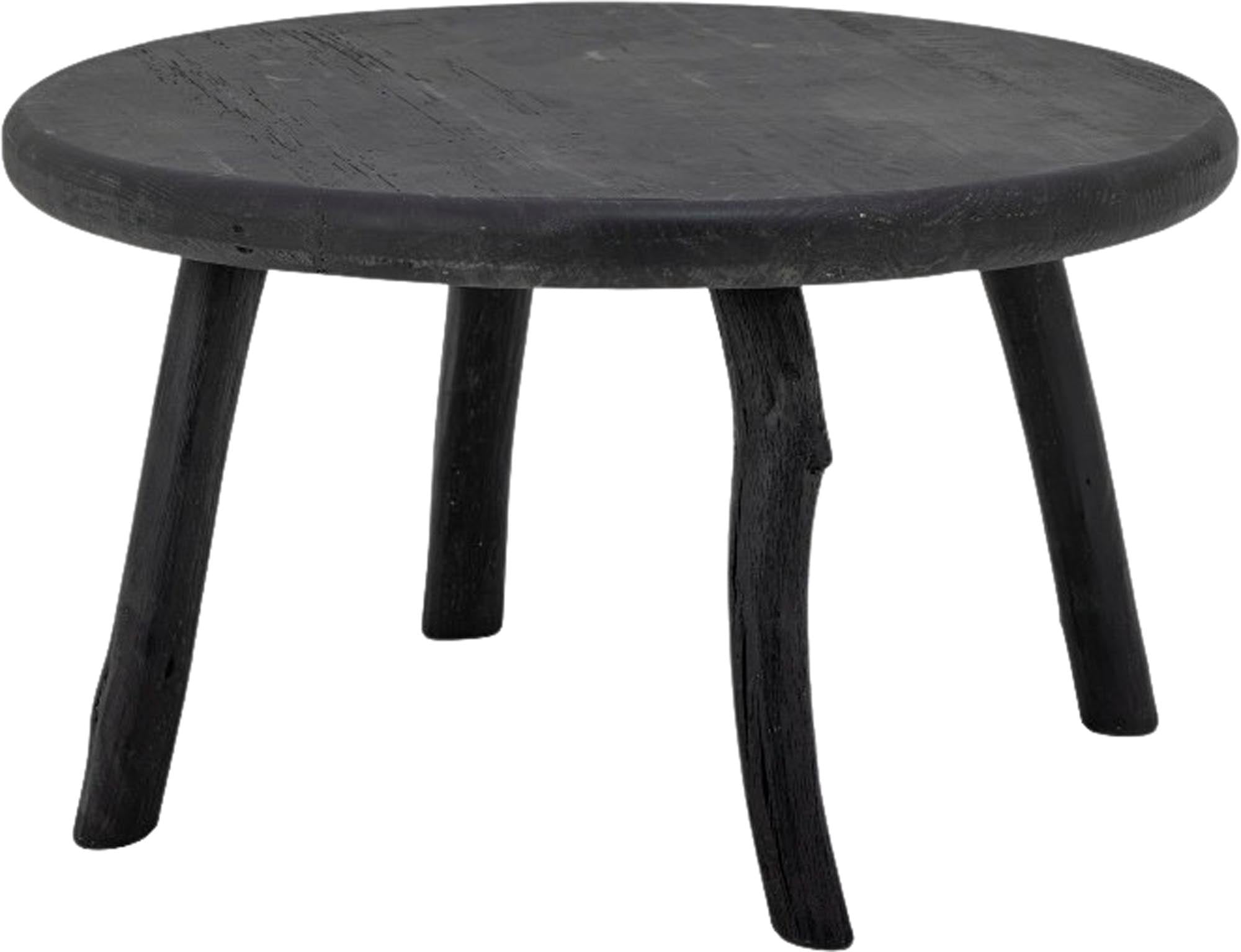 Eleganter Couchtisch Milos aus schwarzem recyceltem Holz von Bloomingville, ideal für stilvolle und umweltbewusste Einrichtungen.