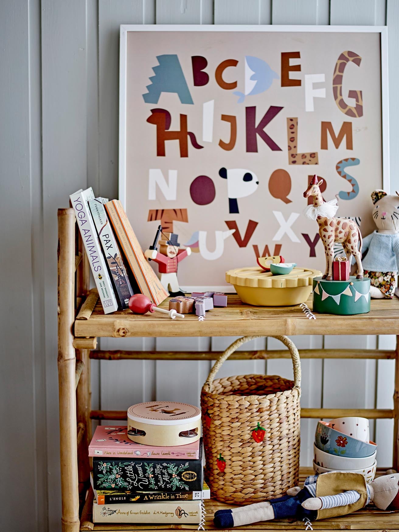 Gabie Spielset: Nachhaltiges gelbes Holz-Kochset für Kinder.