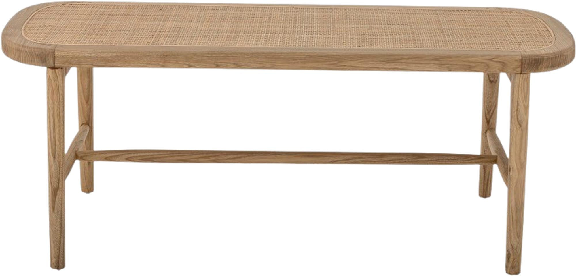 Entdecken Sie die stilvolle Rauke Bank von Bloomingville aus Sabrang-Teakholz. Ideal für Innen- und Außenbereich, langlebig und elegant.