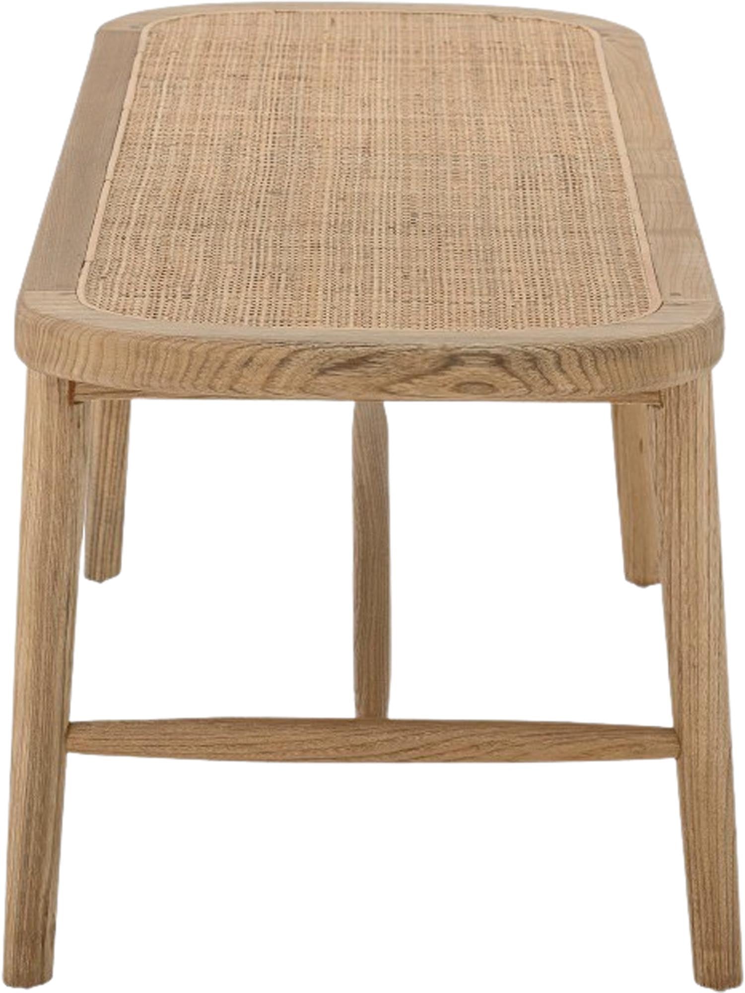 Die Rauke Bank von Bloomingville, gefertigt aus Sabrang-Teak, besticht durch ihr natürliches Design und hochwertige Verarbeitung.