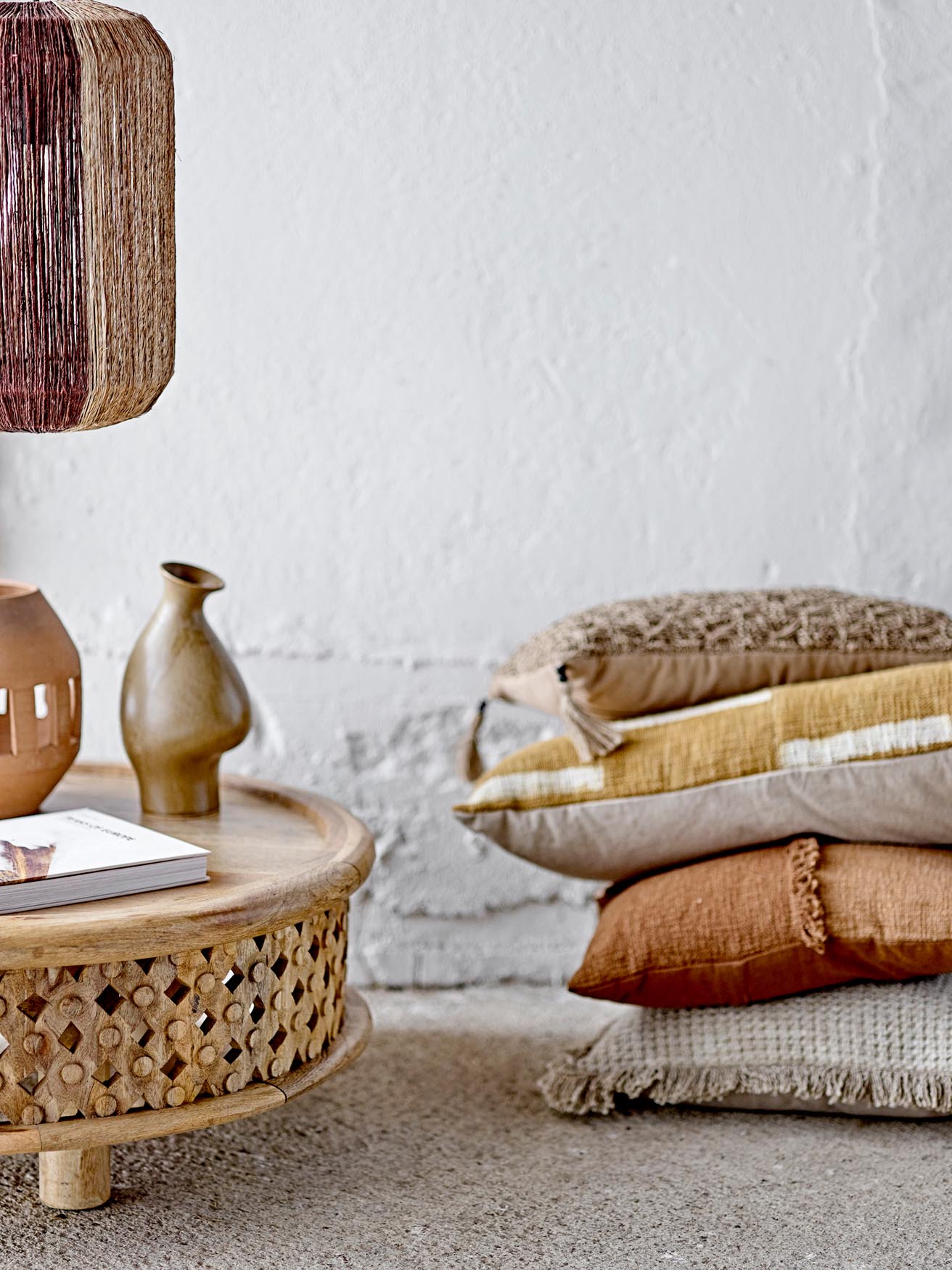 Lione Kissen in Braun aus Baumwolle von Bloomingville, elegant & weich.