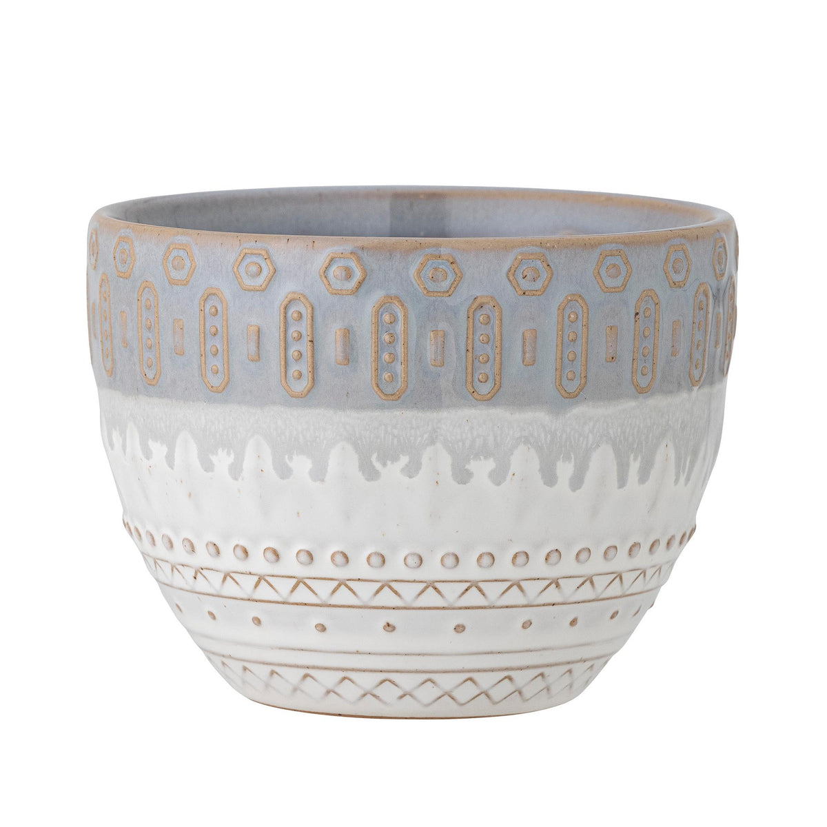 Basel Blumentopf, Grau, Steingut in Grey präsentiert im Onlineshop von KAQTU Design AG. Blumentopf ist von Creative Collection