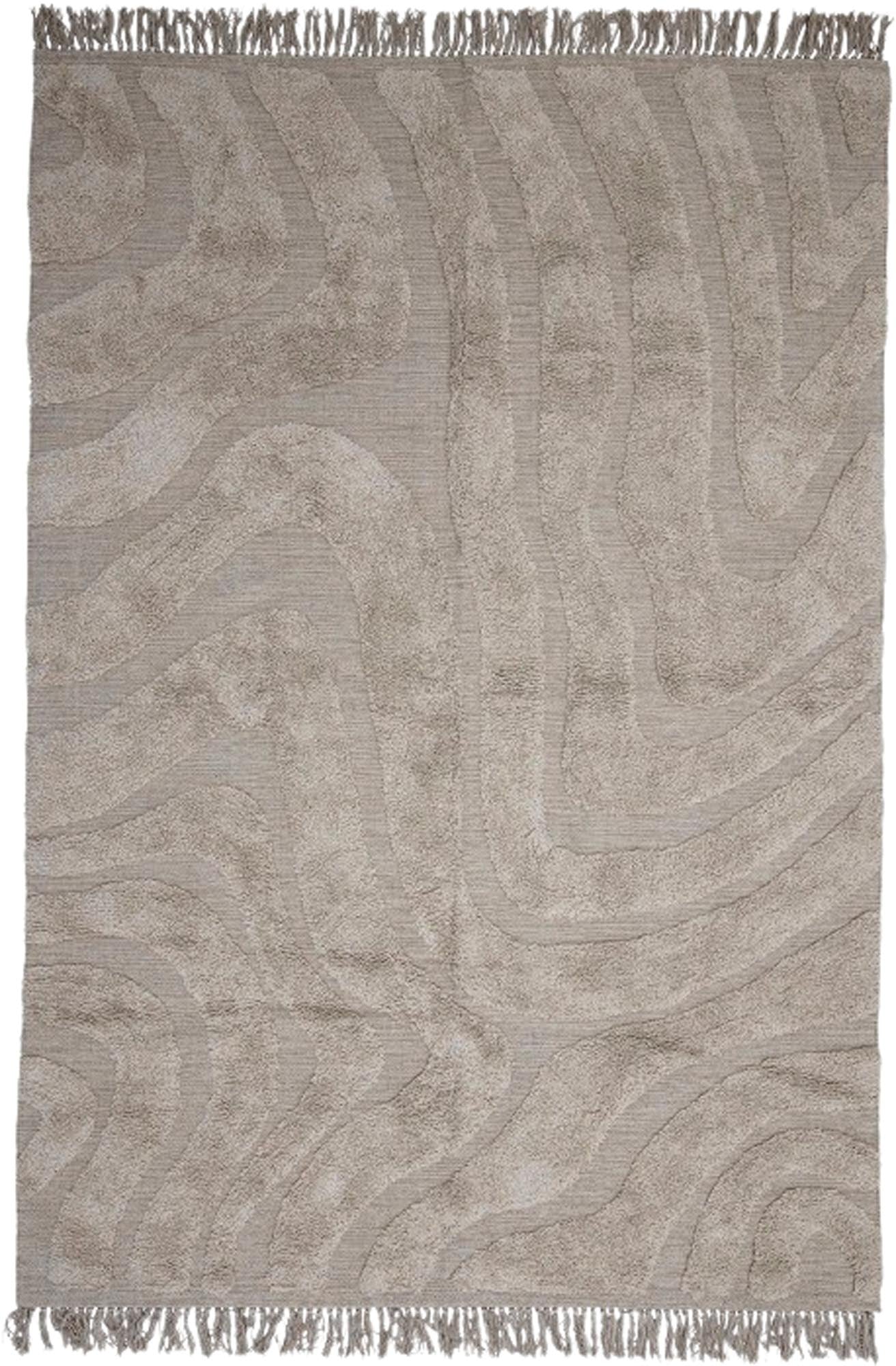 Elaine Teppich von Bloomingville: Handgewebte Baumwolle, warmes Flormuster, pflegeleicht, ideal für gemütliche Wohnräume.