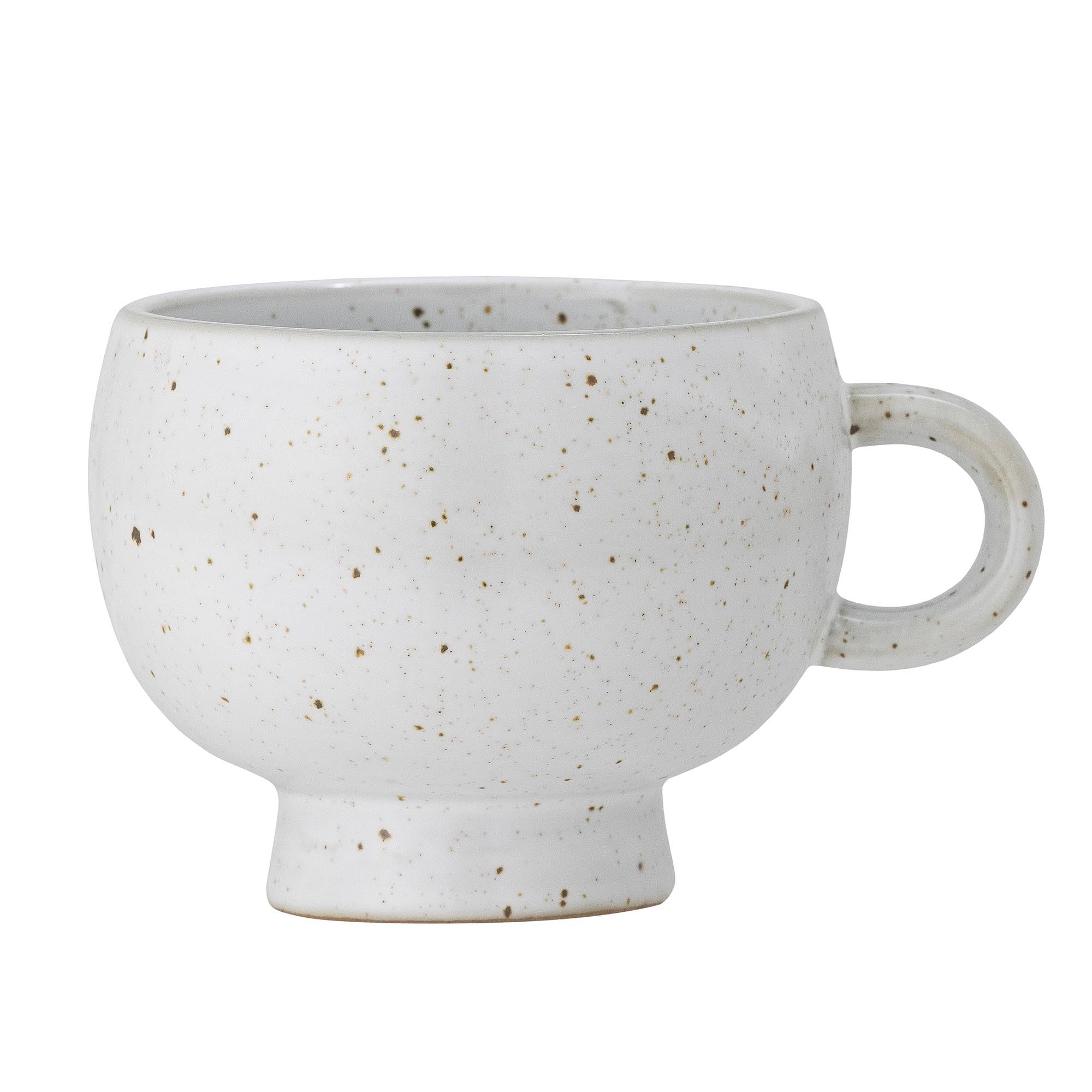 Elegante Emilo Tasse aus weißem Steingut von Bloomingville, handgefertigt, zeitloses skandinavisches Design, ideal für Kaffee & Tee.
