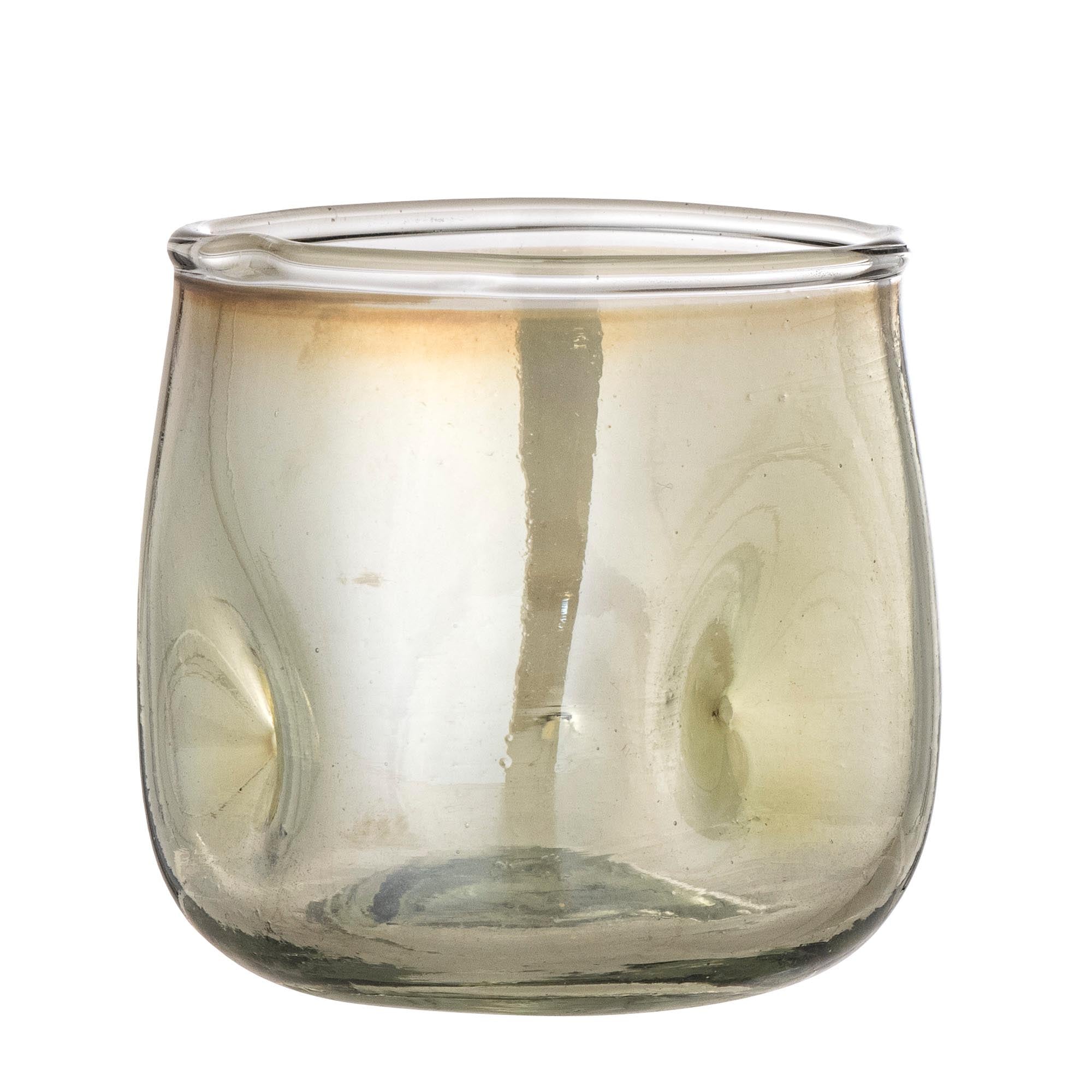 Idalina: Grüner Glas-Teelichthalter von Bloomingville für stilvolle Akzente.