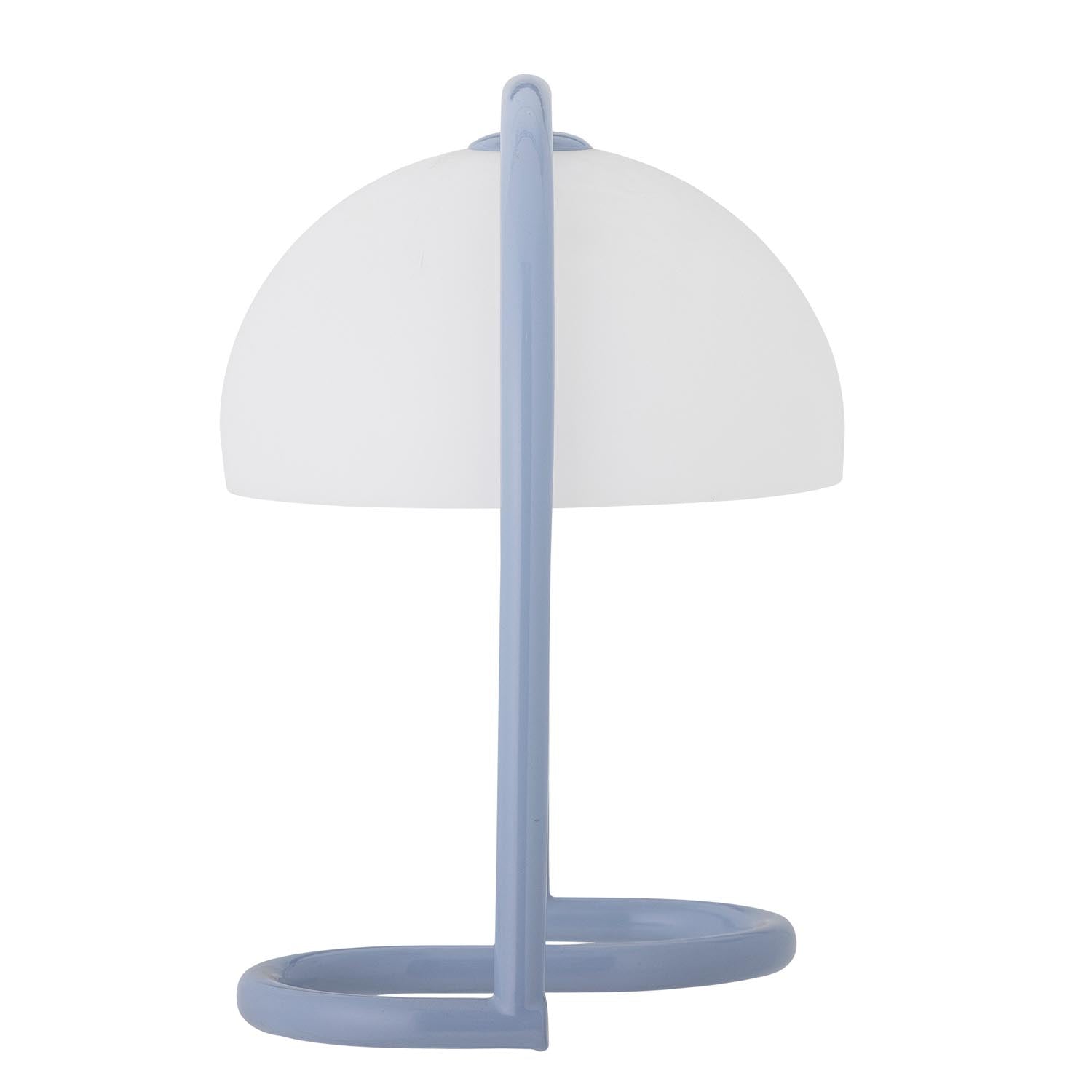 Die Favour Tischlampe von Bloomingville in Blau aus Acryl kombiniert modernes Design mit funktionaler Eleganz für eine stilvolle Beleuchtung.