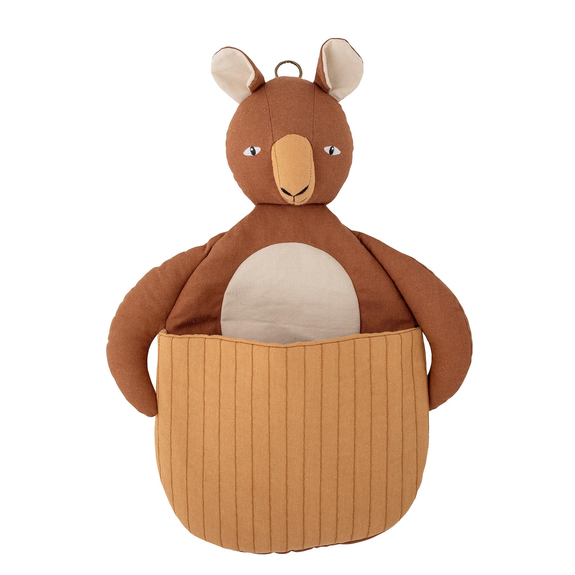 Toto Wandkorb, Braun, Leinen in Brown präsentiert im Onlineshop von KAQTU Design AG. Aufbewahrungskorb ist von Bloomingville Mini