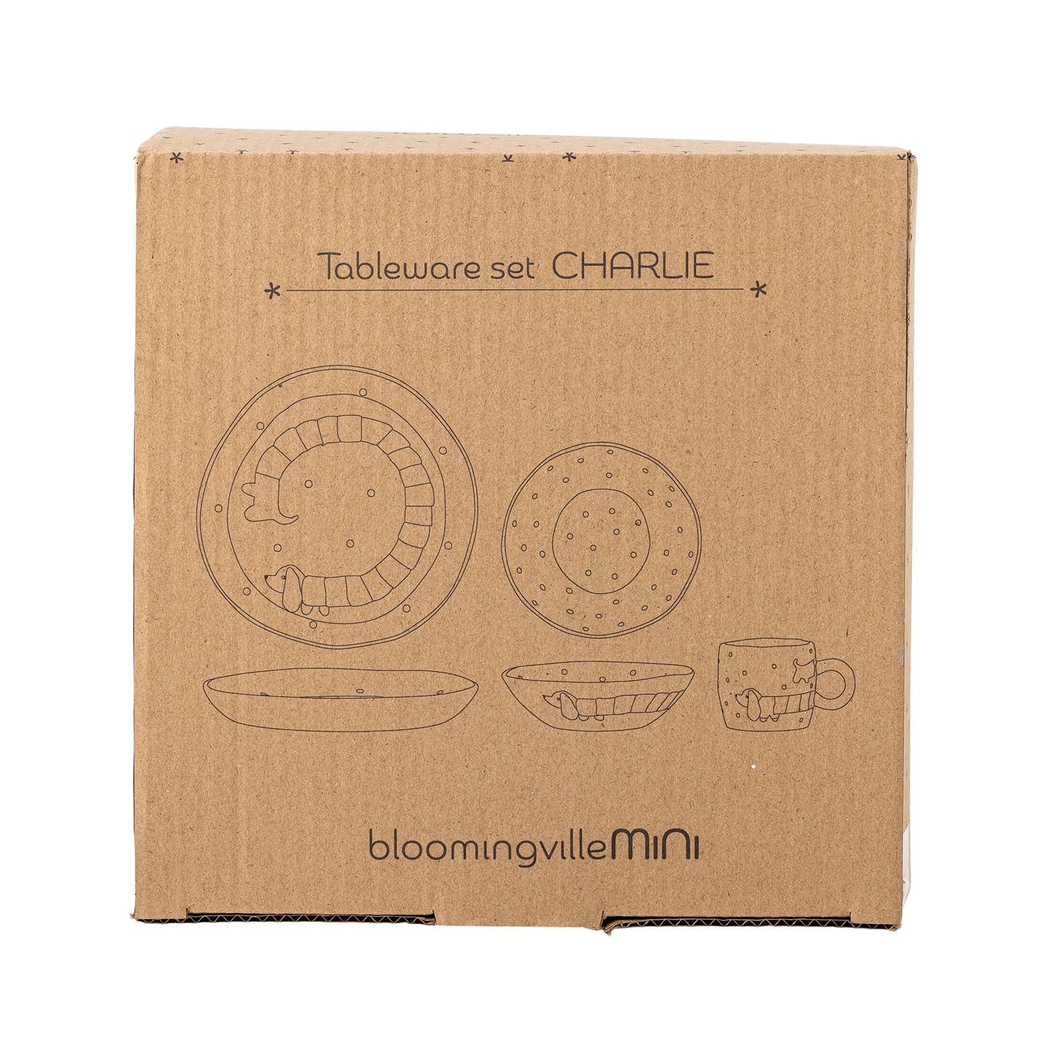 Das Charlie Geschirr-Set in Blau von Bloomingville Mini aus Steingut ist stilvoll, robust und ideal für Kinder.