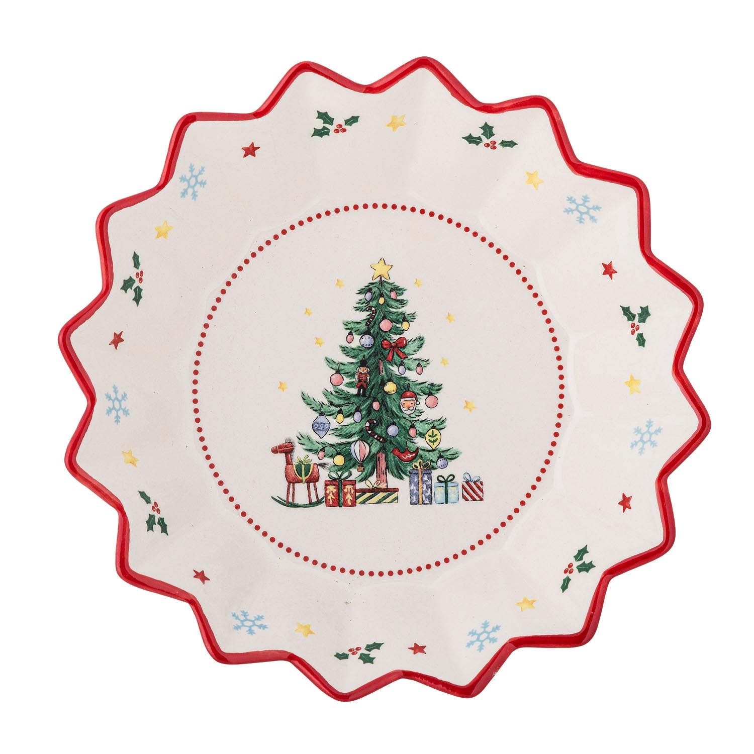 Die Naive Schale von Bloomingville in Rot, gefertigt aus Keramik, besticht durch ihr schlichtes Design und passt ideal in moderne Einrichtungen.