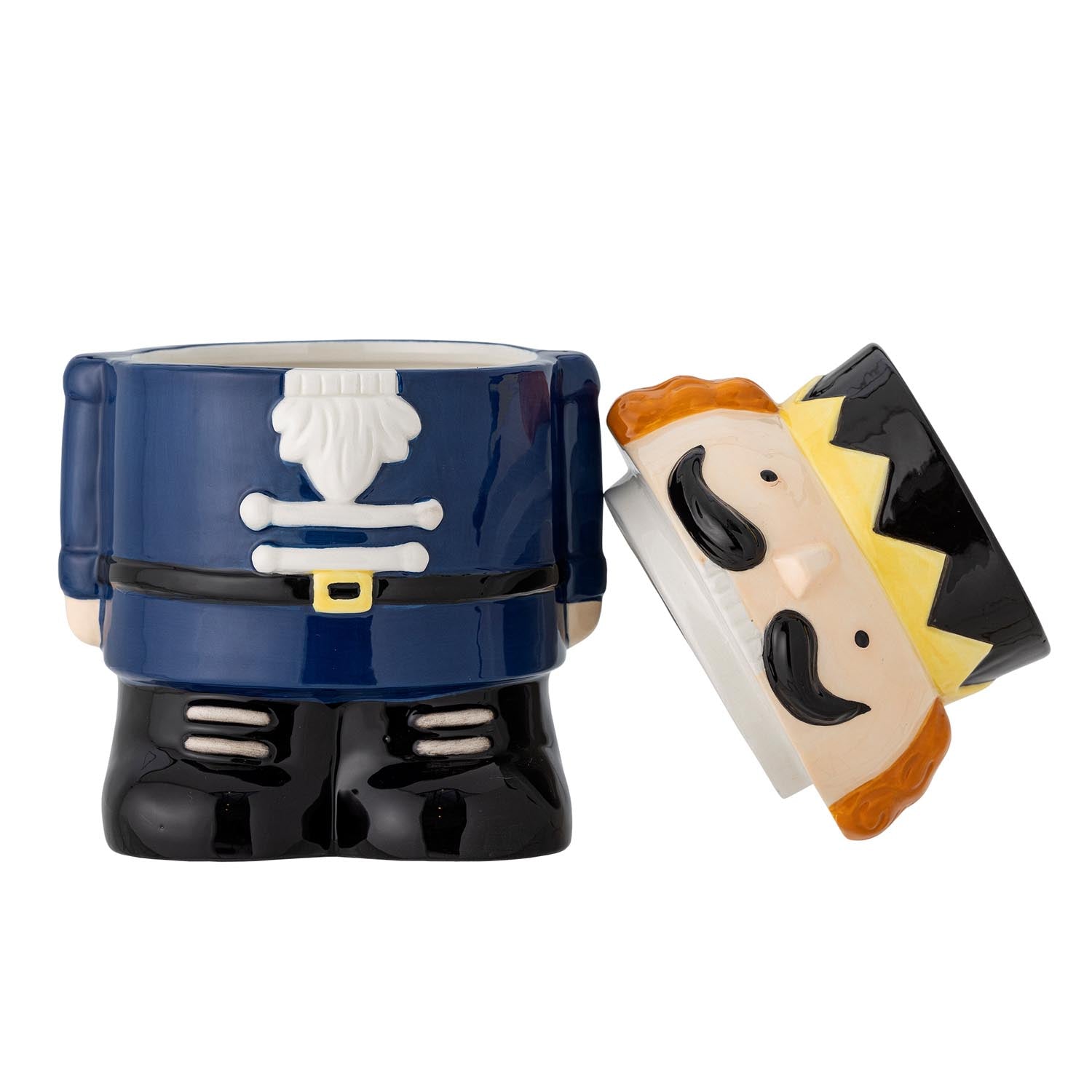 Das Feast Gefäss mit Deckel in Blau von Bloomingville aus Steingut ist stilvoll und praktisch für Küche und Tisch.