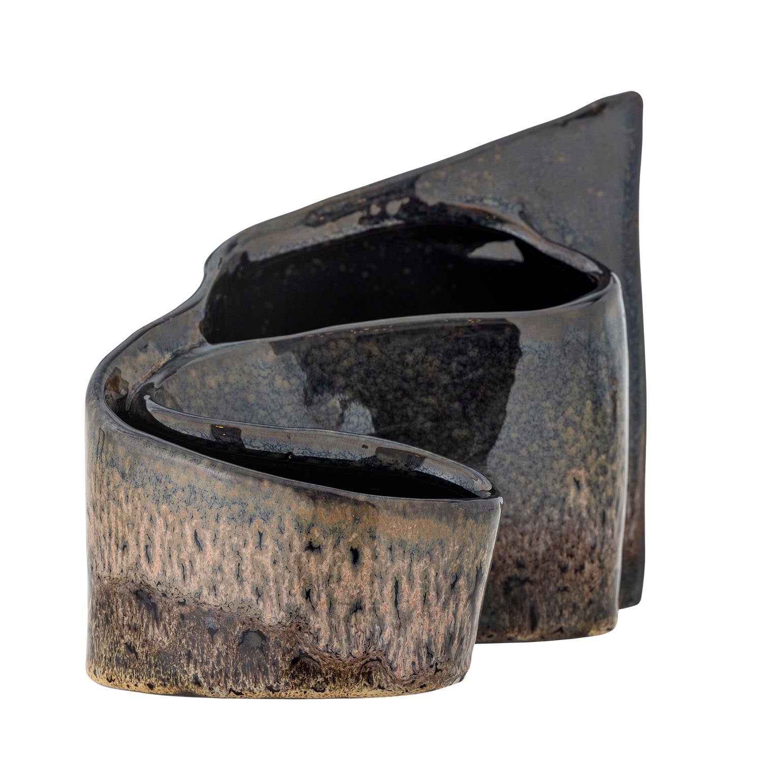 Elegantes braunes Steingut-Dekor von Creative Collection, ideal für moderne Wohnräume und stilvolle Akzente.