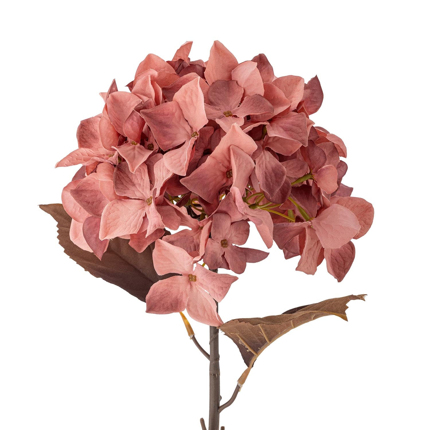 Künstlicher Hydrangea-Stiel von Bloomingville, perfekt für elegante Dekorationen und zeitlose Blumenarrangements in jedem Raum.