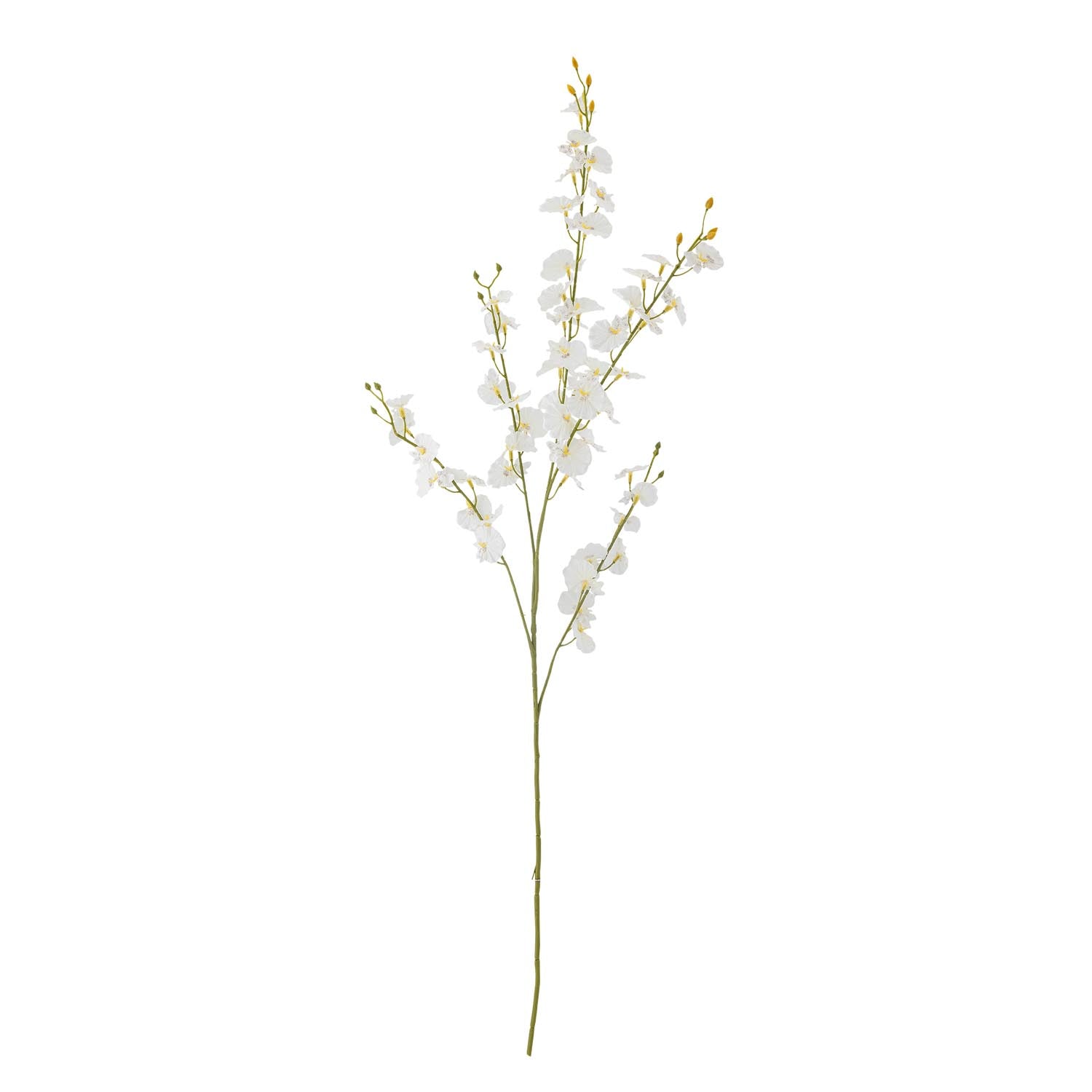 Weisser künstlicher Orchideenstiel von Bloomingville, perfekt für elegante Dekorationen und zeitlose Blumenarrangements.